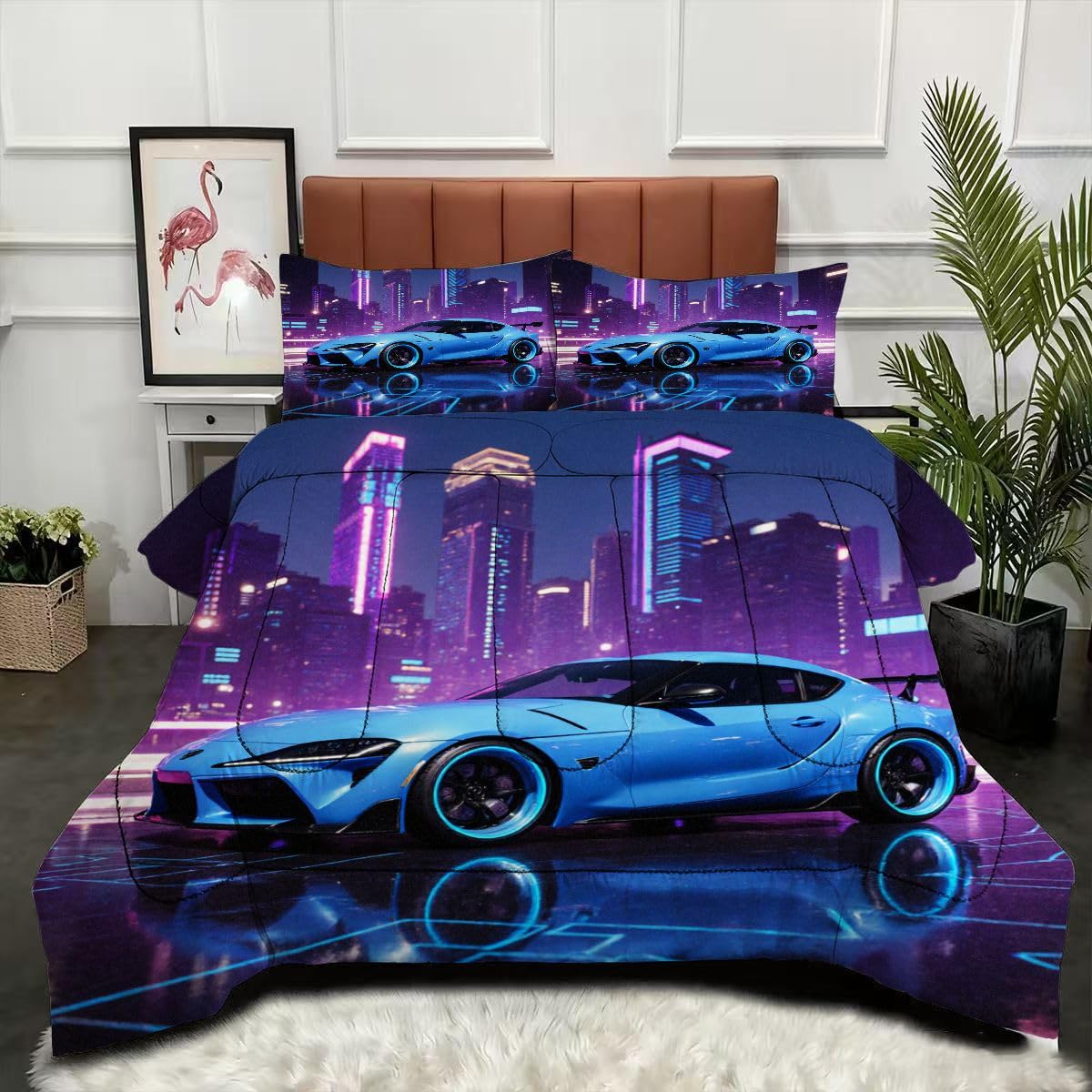 Couette voiture de sport 3D en microfibre lavable pour éliminer la transpiration et le linge lourd