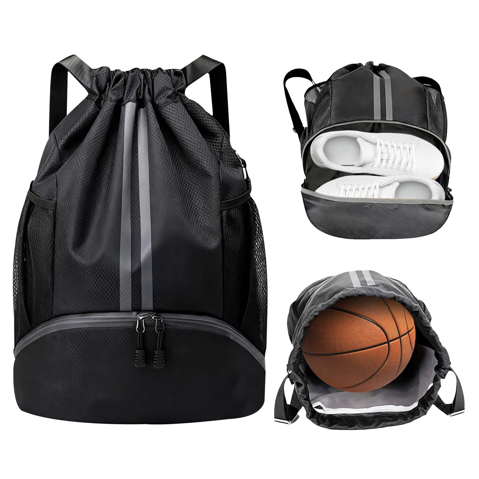Tweozek Football Boot Bag, Unisex Drawstring Backpack, Waterproof Tring Swimming Gym Bag Football Basketball Volleyball Bags with Shoe Compartment, Wet-Proof Pocket for Women, Men, Kids, Adults