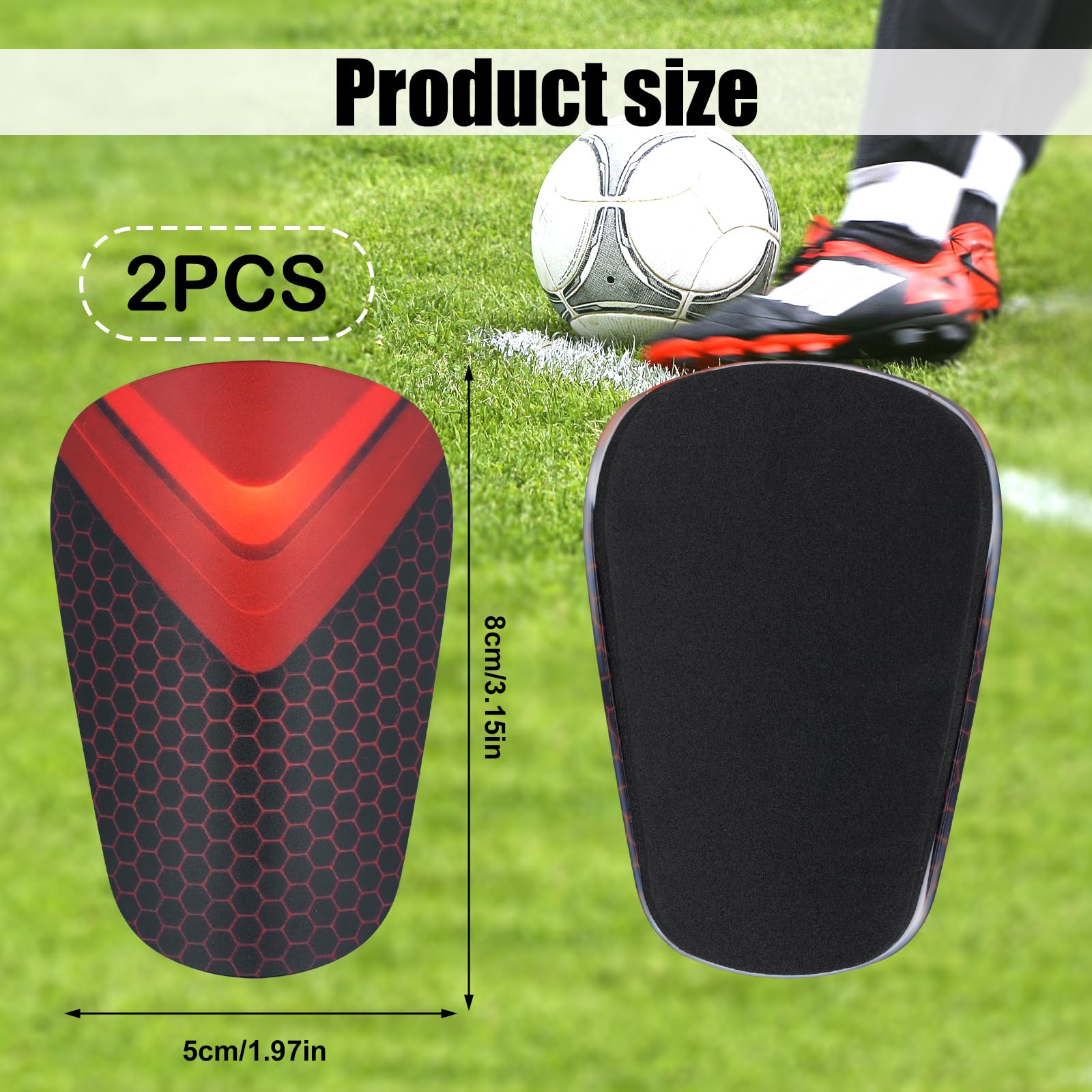 Parastinchi Mini Da Calcio 8x5 Cm, 2 Pezzi, In EVA, Per Ragazzi E Ragazze, Rosso