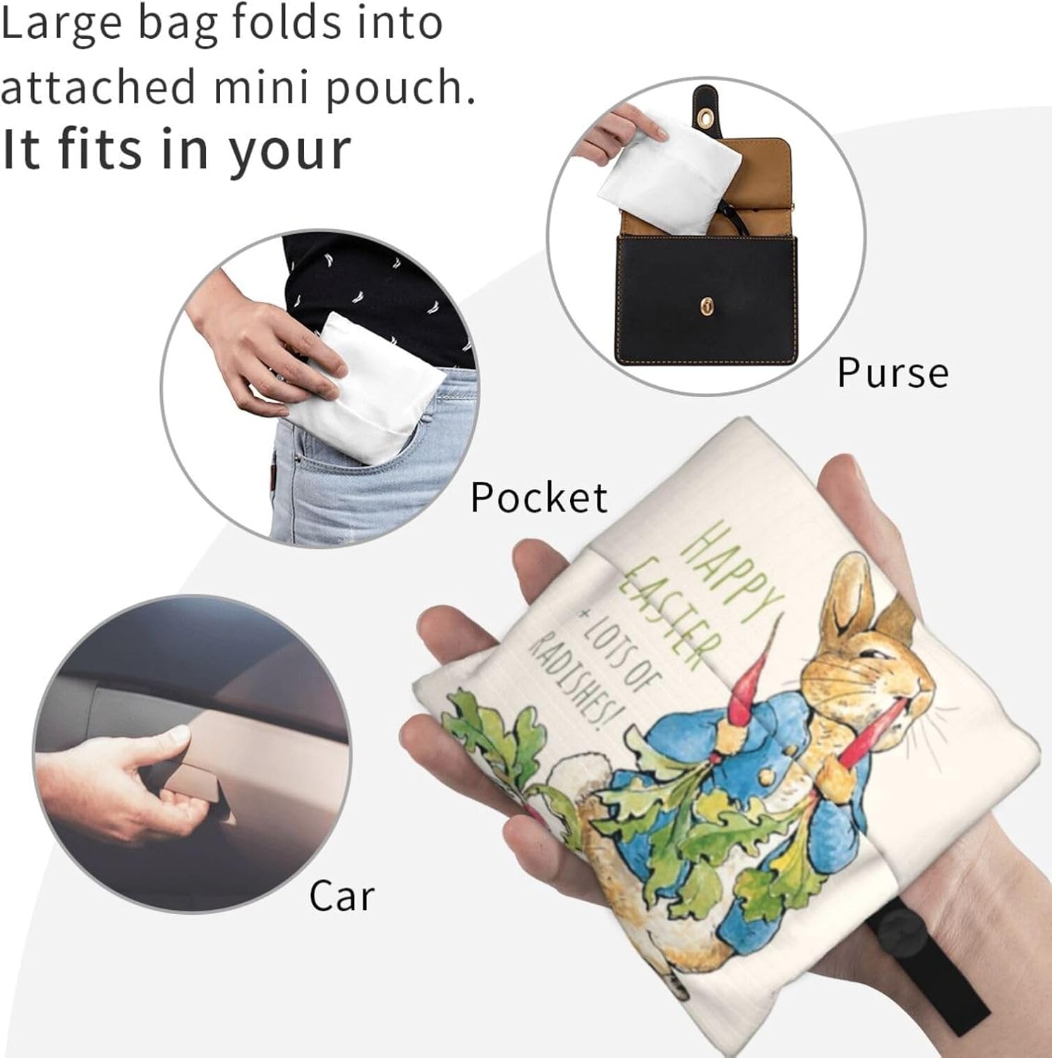 [Mineye] ピーターラビット エコバッグ ショッピングバッグ 大容量 ポーチ付き 折りたたみ コンパクト収納 おしゃれ ギフト