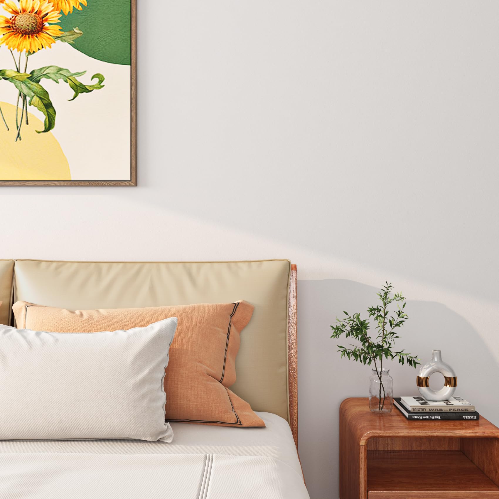 Livelynine Carta da parati autoadesiva bianca larga 61 cm, per armadietti e banconi, impermeabile, in vinile, adatta agli affittuari, per bagno, camera da letto, verniciabile