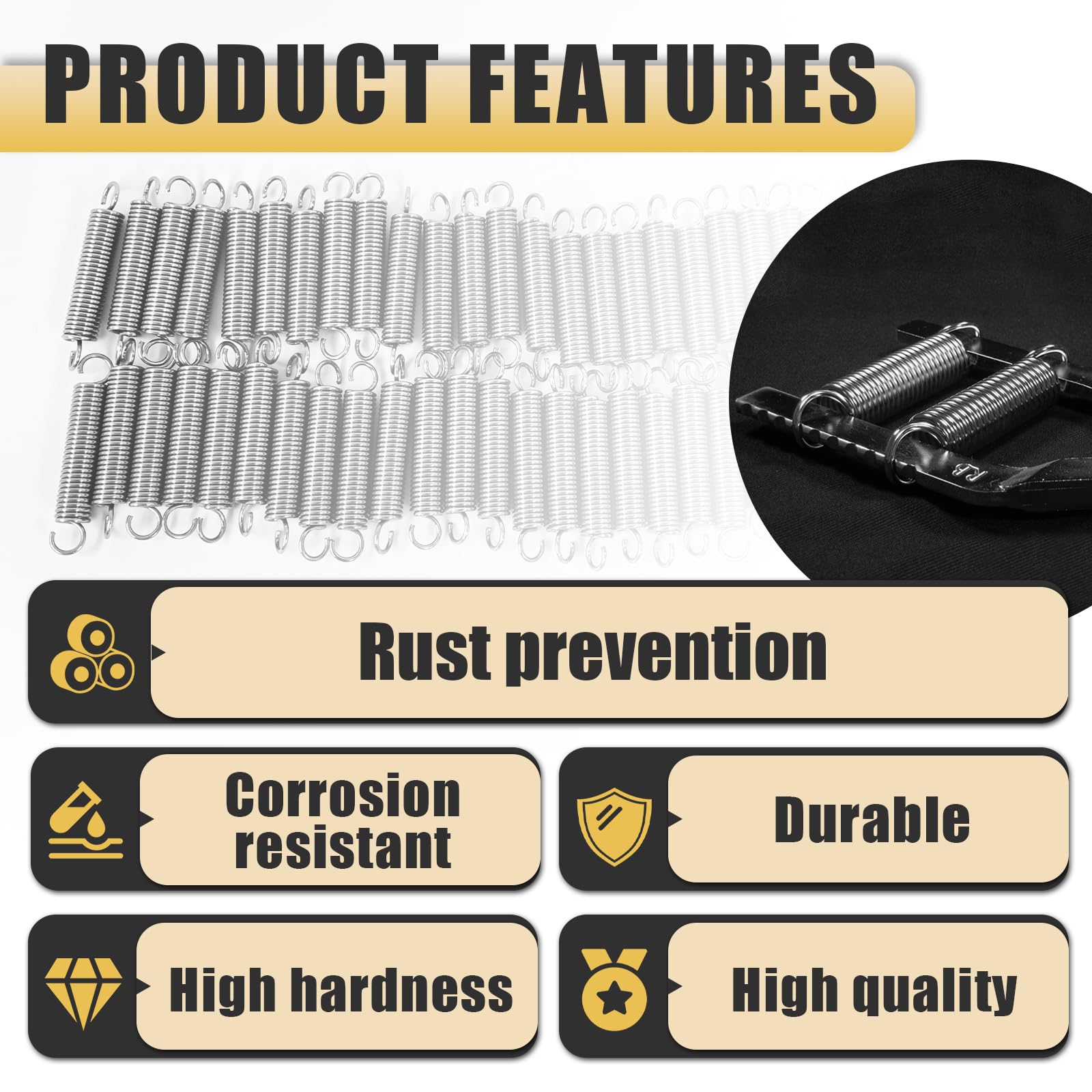 50PCS Extension Spring - Stainless Steel Extension Springs with Hook Ends - 1/4" x 1-1/2" - Ideal for Various Applications - Durable and Reliable Small Springs — Amazon image 3