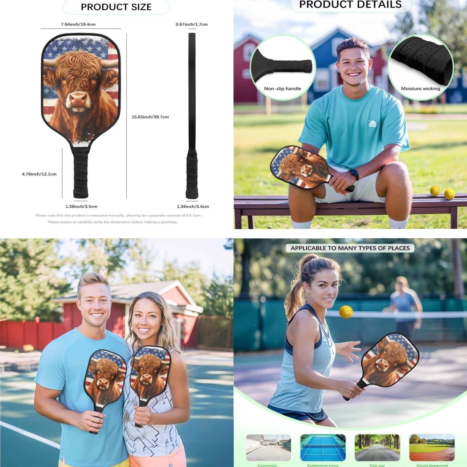Zestaw wioseł Pickleball, 3 szt., pokrowce na wiosła Pickleball, wiosła do marynowania, torba na piłkę, idealna dla początkujących, prezenty