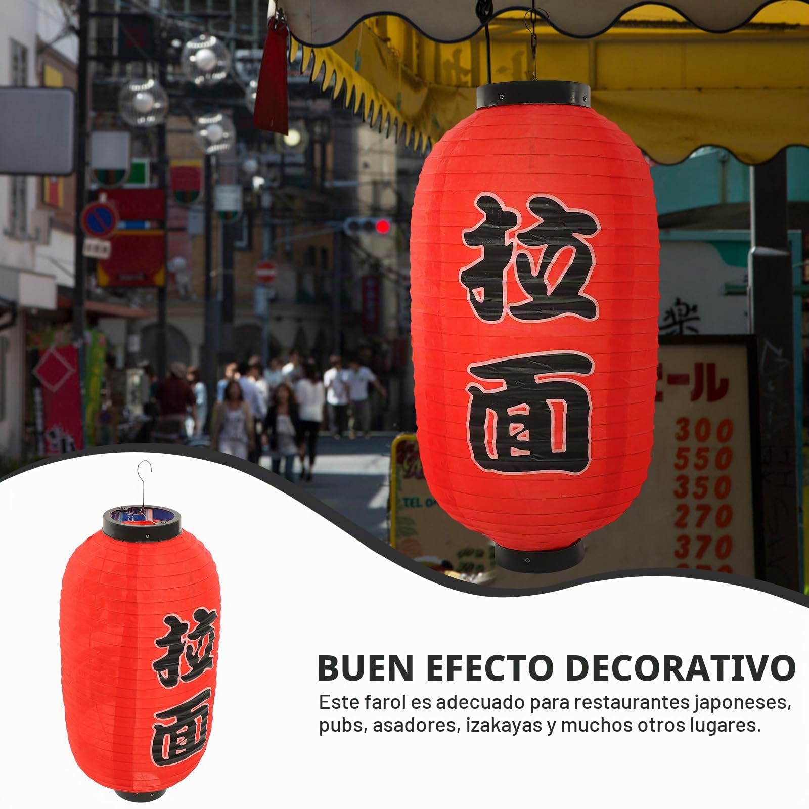 GANAZONO 3 de Farolillos de Ramen Japoneses Farolillos Colgantes de Tela de Japonés Adornos de Festival para Sushi Fiesta Decoraciones de Interior Farolillos Japones Farolillos Japones