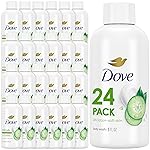 Dove Travel Body Wash, Refresh 24-Pack, Cucumber & Green Tea, Moisturizing for Lotion-Soft Skin, 3 Oz Ea