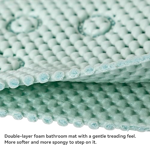Miniatura 42 de Tapete antideslizante de espuma de doble capa de 37 x 17 pulgadas, más cómodo y grueso que el tapete de ducha de espuma ordinario, tapete de baño