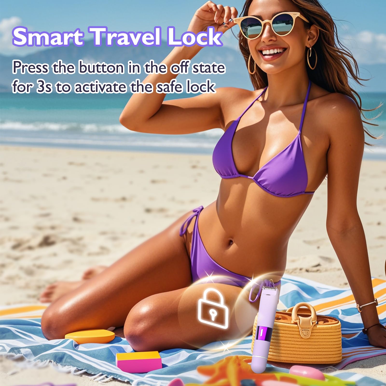 Tondeuse de bikini pour femme, rasoir électrique à double tête, tondeuse à poils pubiens avec étanchéité IPX7 et facile à nettoyer, rasoir rechargeable indolore Silk Glide Pro pour aisselles, jambes