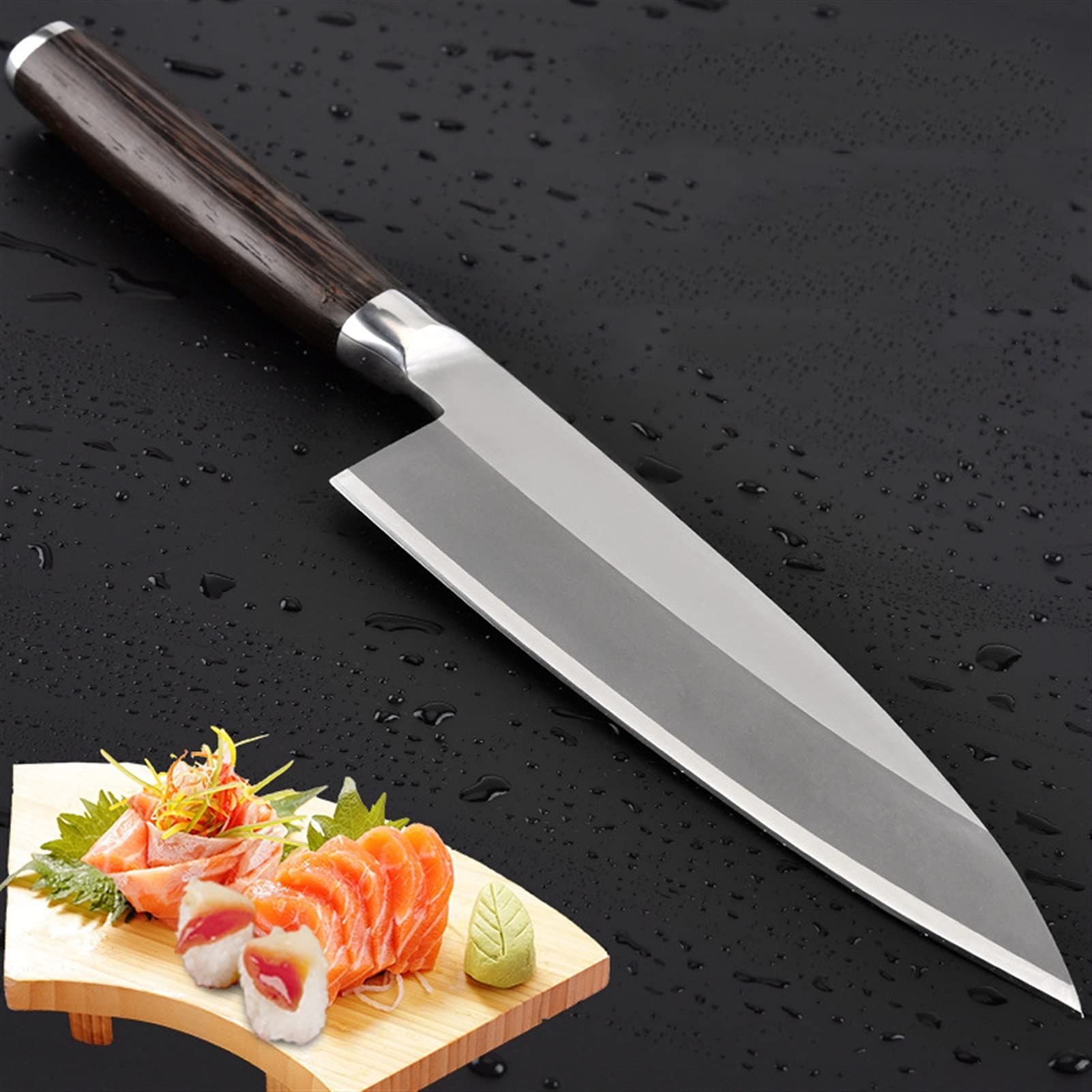 Coltello salmone coltello professionale coltello da cucina pesce deba coltelli in acciaio inox filetto di filetto chef coltello rifornimento cucina coltello da cucina (Color : 165MM)