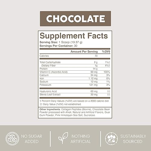 Miniatura 2 de Bloom Nutrition Proteína en polvo de péptidos de colágeno hidrolizados alimentados con pasto con ácido hialurónico, apoyo inmunológico de vitamina