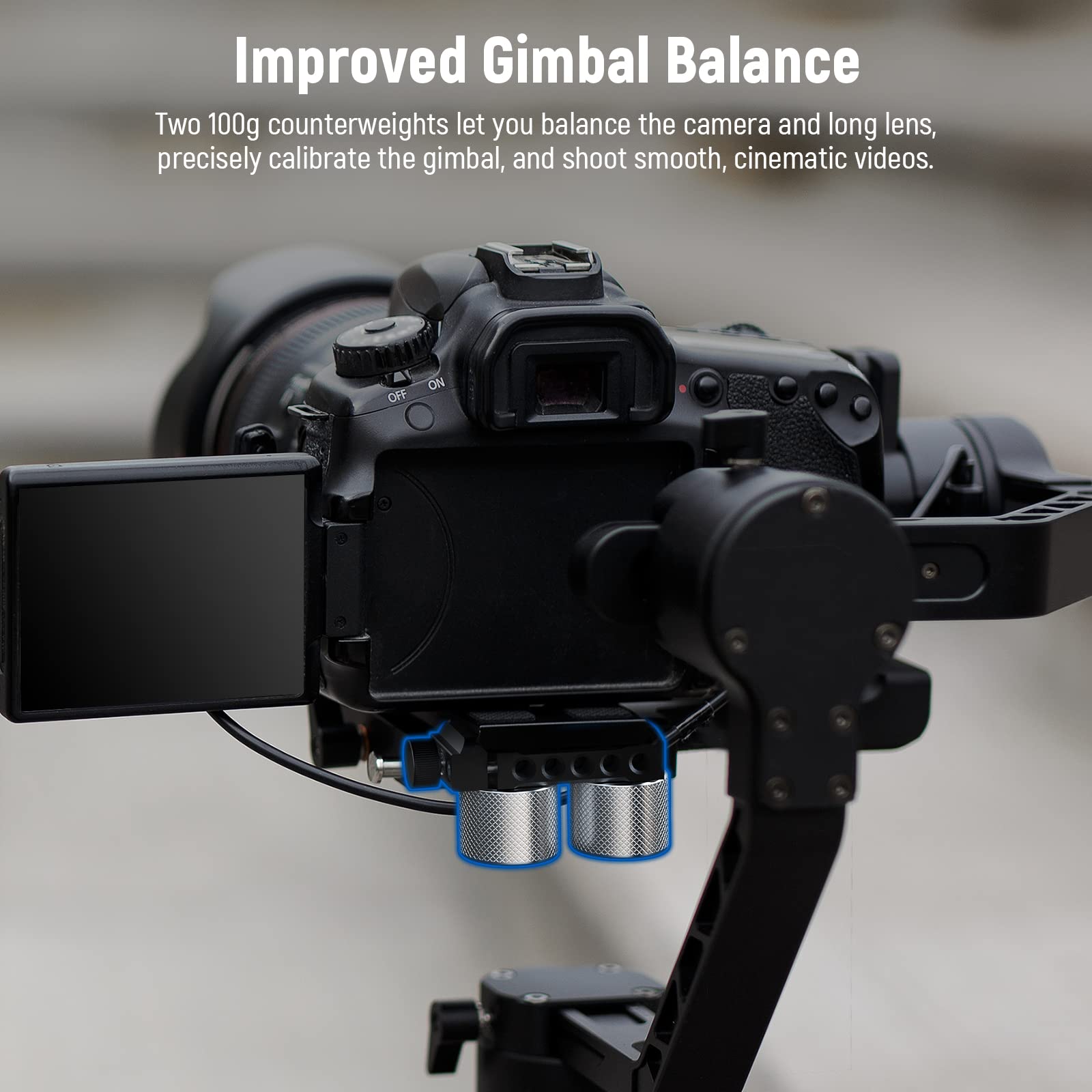 NEEWER Kit Contrappesi Gimbal e Morsetto, Compatibile con DJI Ronin RS4 Pro RS4 RS3 Pro RS3 RS2 RSC2 ZHIYUN Crane 2S 3S Weebill S Moza Air 2 AirCross 2 per il Bilanciamento di Obiettivi Lunghi, GA001