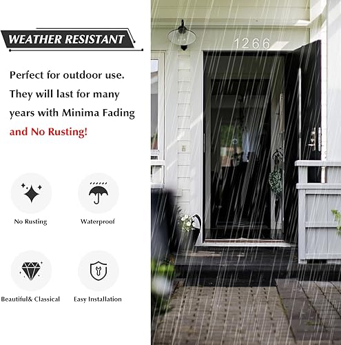 Miniatura 3 de DEWEL - Números de casa modernos para exteriores, grandes números de dirección plateados flotantes de 8 pulgadas para casa, puerta, granja, calle,