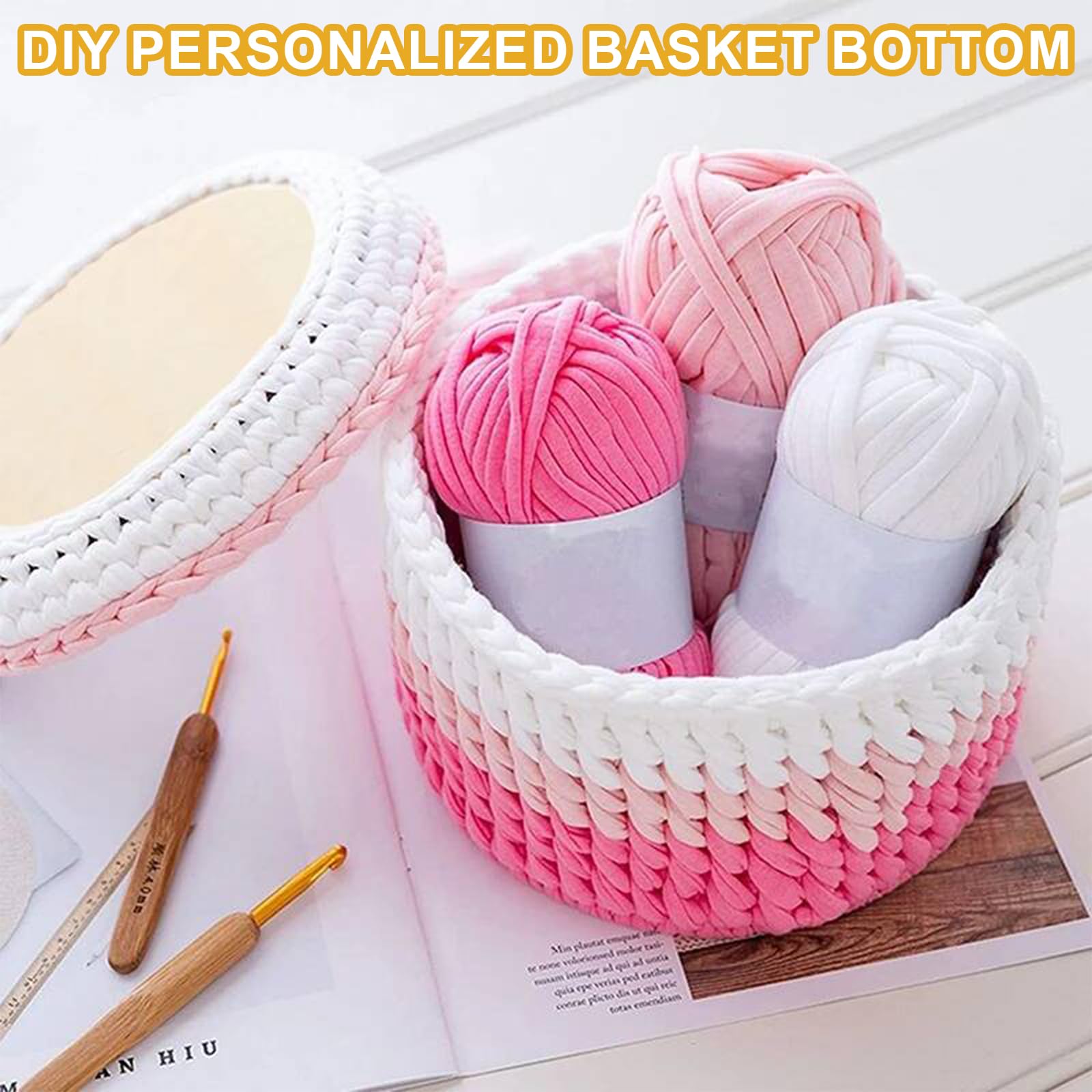 Base In Legno Per Cestini All'Uncinetto - 4 Pezzi Da 10cm - Perfette Per DIY E Decorazione Casa - Foto 8