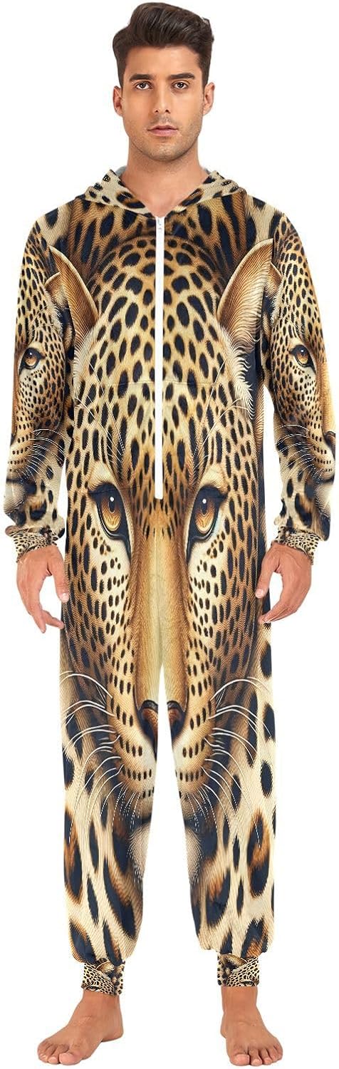 Unisex Adult Onesie Pajamas for Women Men Long Sleeve Jumpsuits Sleepwear Costume Hooded Sleepwear Homewear,XS-3XL