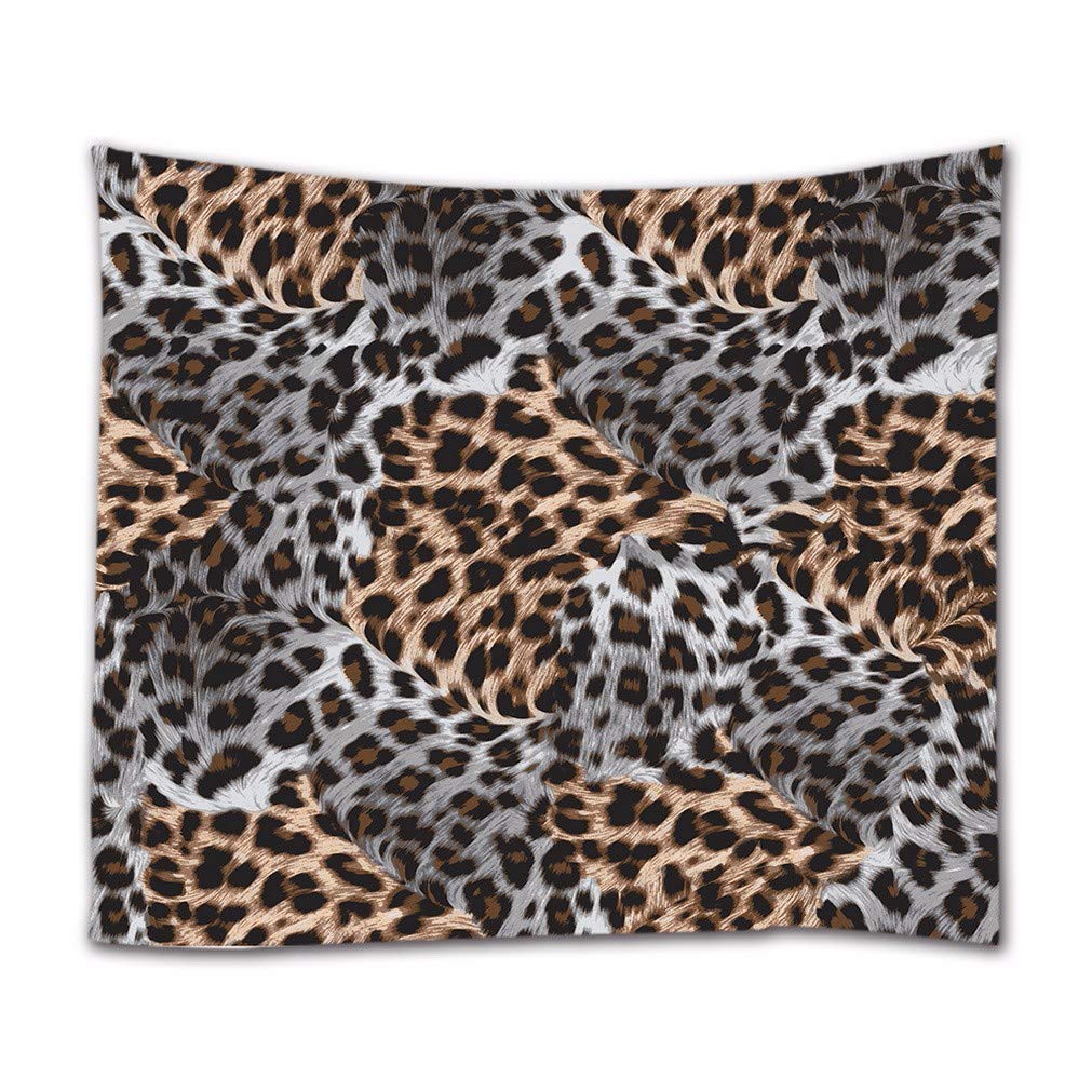 A.Monamour Brown And White Leopard Print Texture Abstract Background Print Fabric Wall Hanging Tapestry Curtains Tablecloth Bedspread Beach Towel 130x153cm