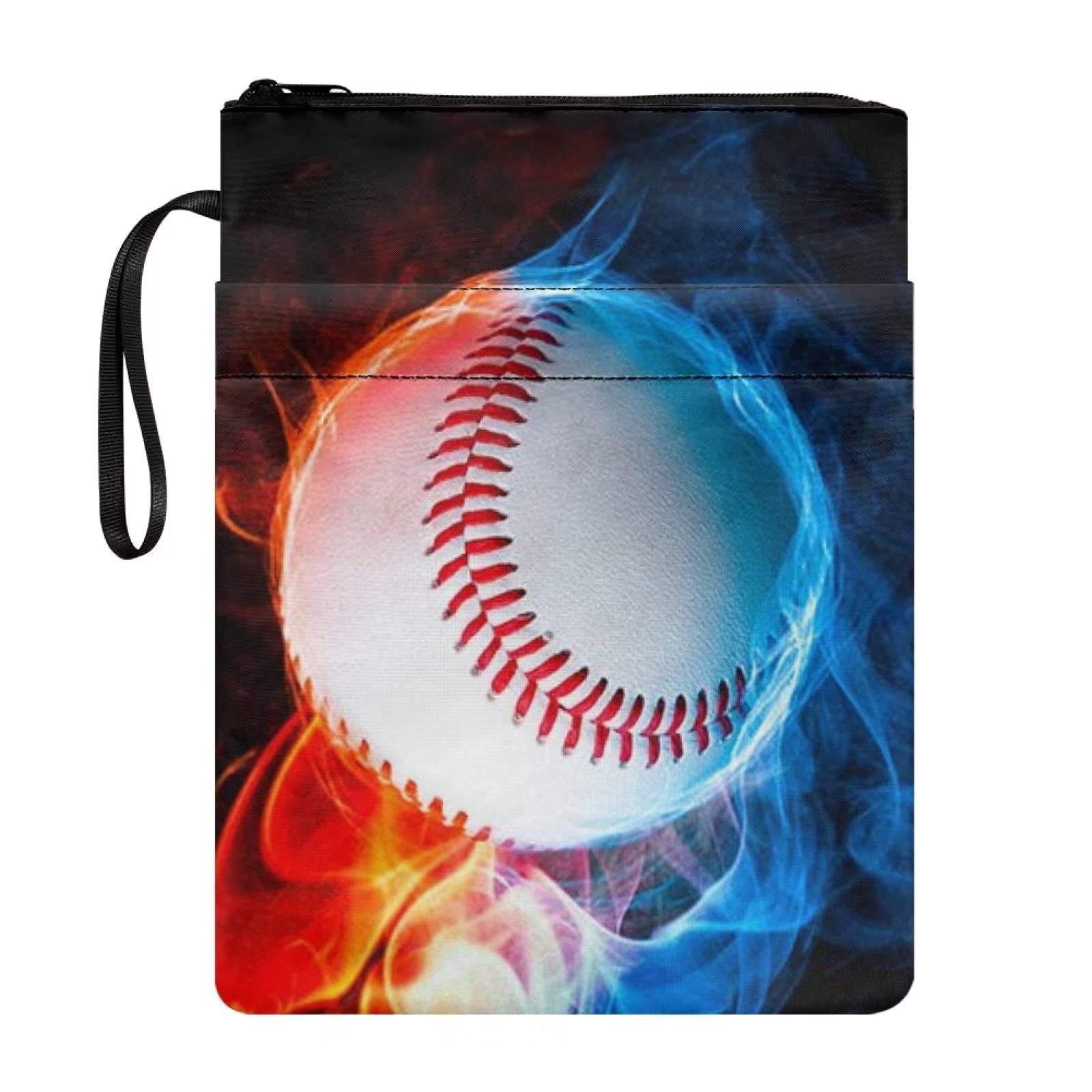 COEQINE Boys Book Cover Sleeve, Baseball Print Book Sleeve Protector, 6-8 Boys Ball Book Cover Bag with Zipper Front Pocket — image 1