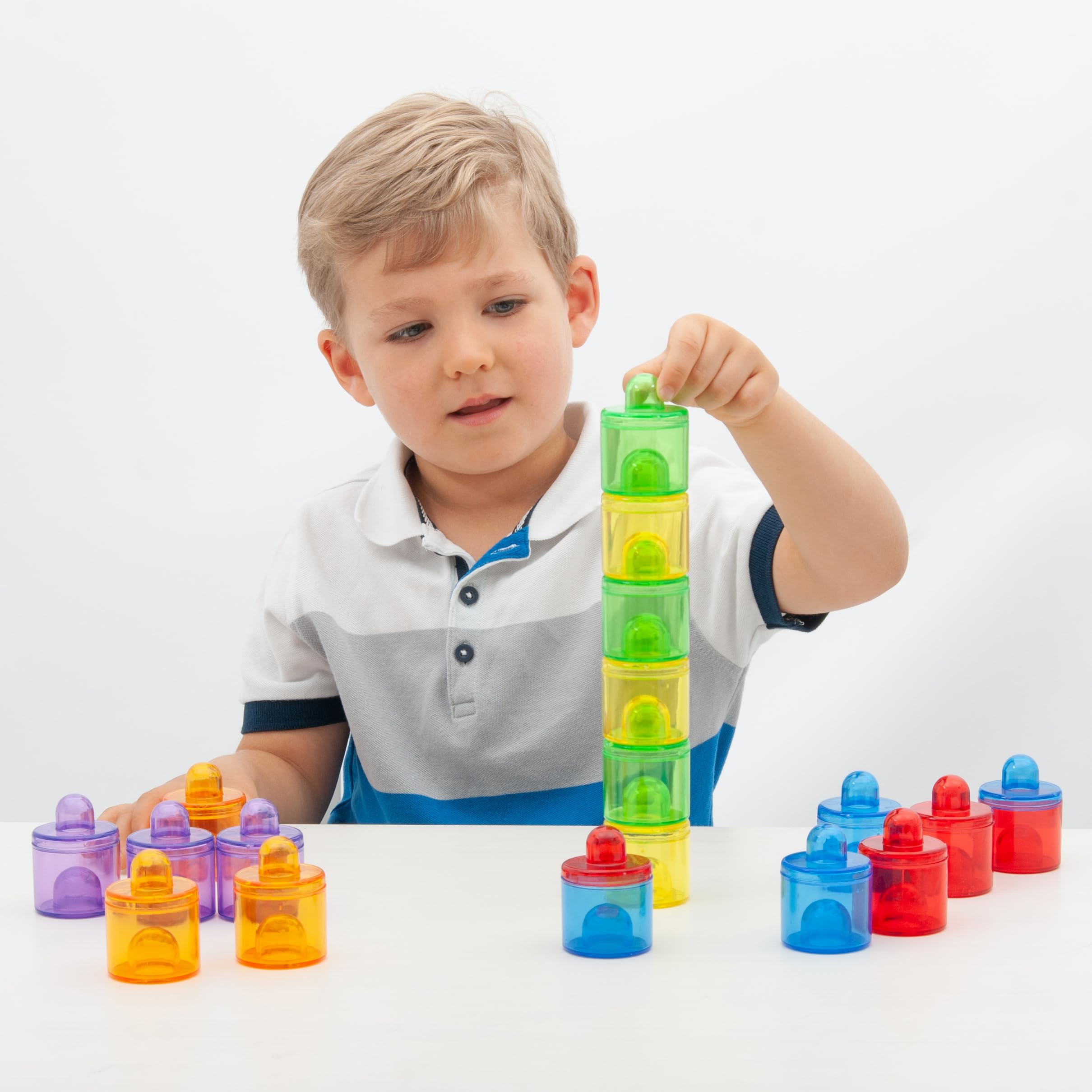 TickiT 73105 Translucent Colour Pot Set, 42 mm Dia, 18 Pieces, Translucent