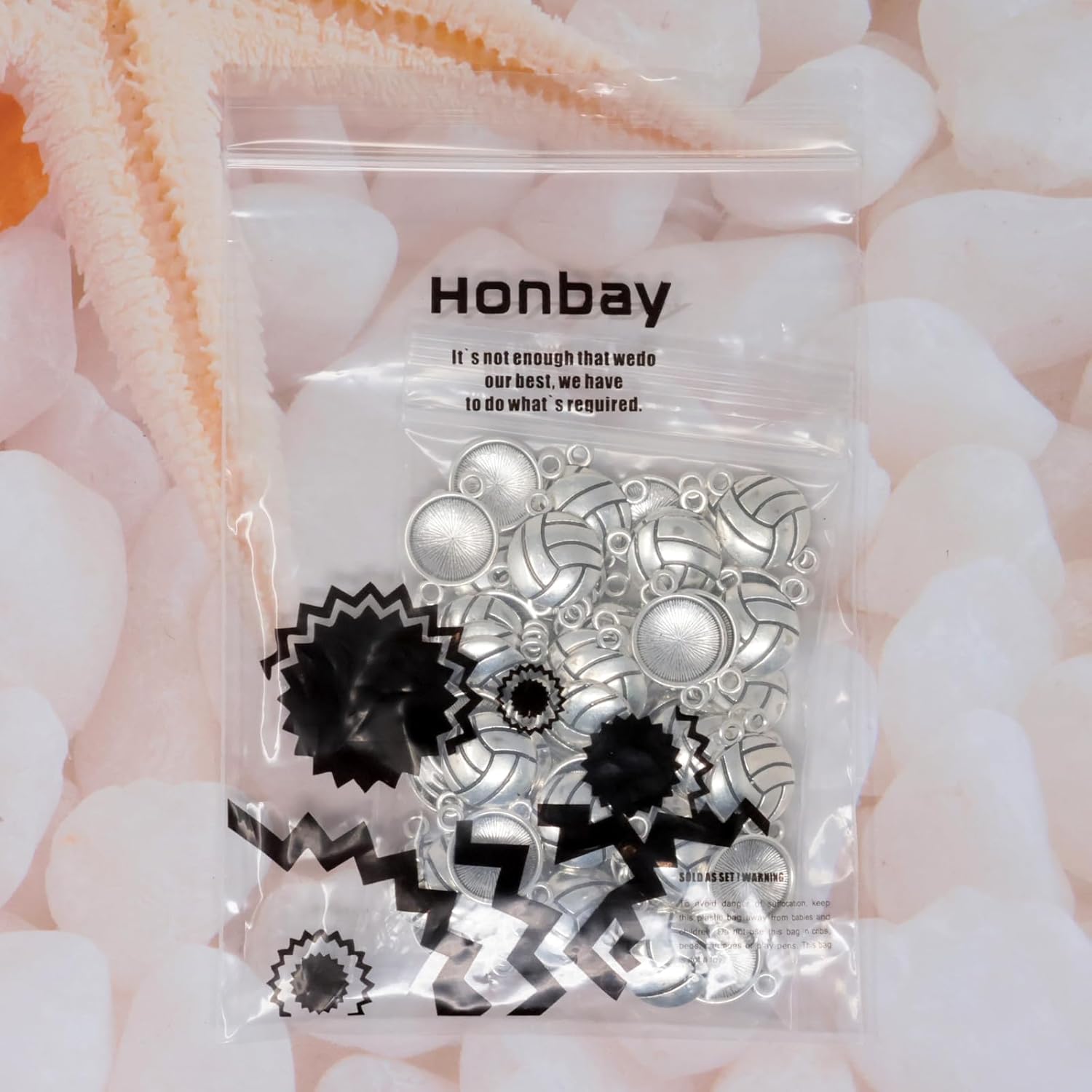 Honbay 60PCS Sports Theme Volleyball Charms Connectors Double Hole Pendant Sports Ball Bead Charms for Earrings, Bracelets, Anklets, Necklaces, Jewelry Making and DIY Crafts - Image 9