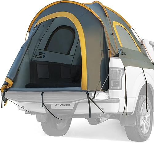 JoyTutus tienda de campaña para camioneta, impermeable, PU2000 mm, doble capa para 2 personas, tienda de campaña portátil, 5.5 pies a 6 pies,