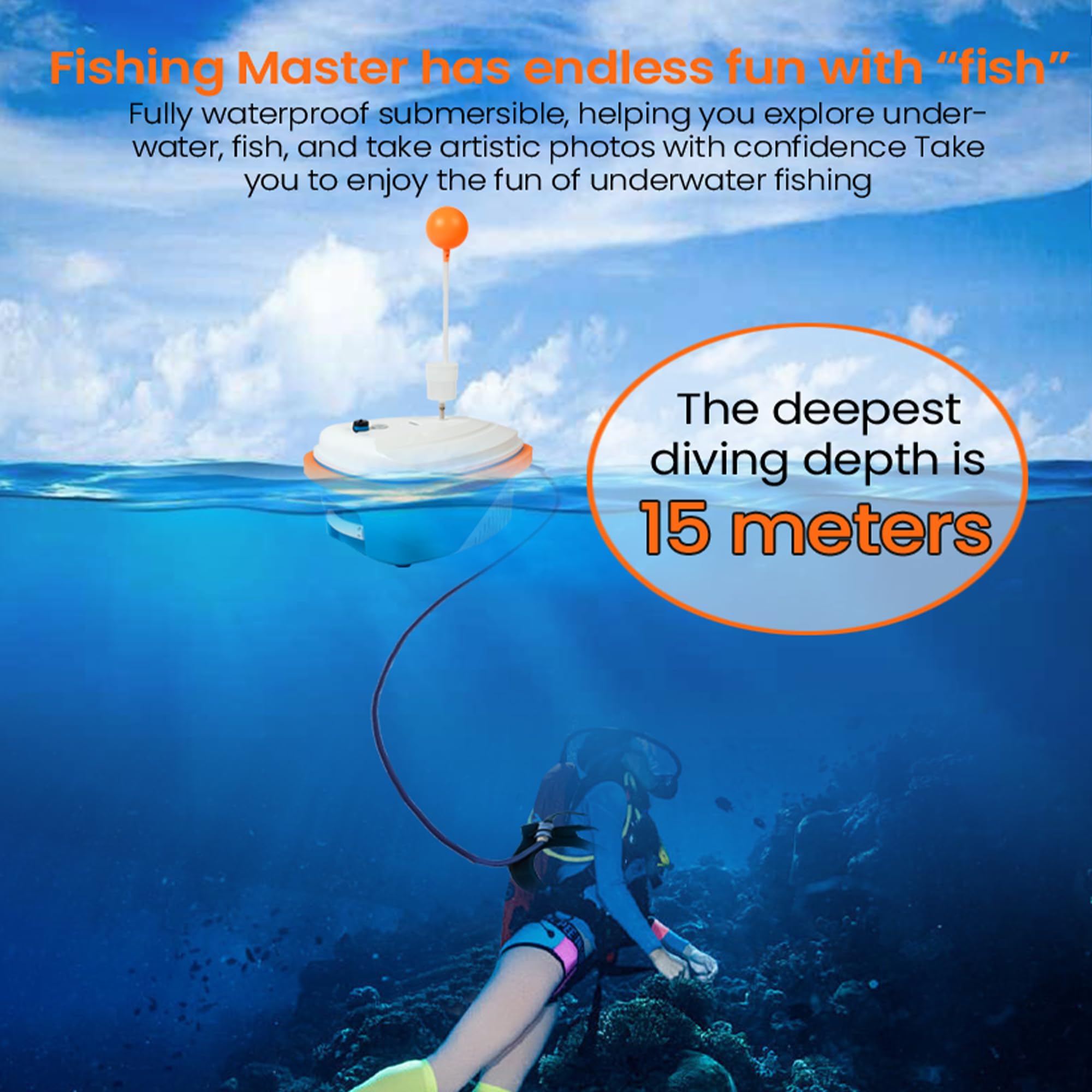 TUDIVING-Sistema di Immersione Professionale Senza bombola Impermeabile, Sistema di Immersione Portatile Ricaricabile con Narghilè e regolatore di respirazione
