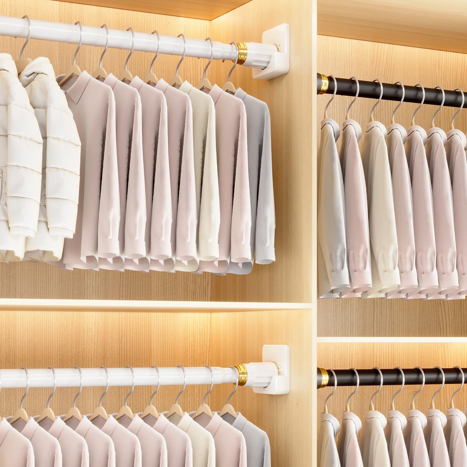 Teleskop Klemmstange Duschvorhang 60 bis 420 cm, Verstellbar | Duschstange Ohne Bohren mit Halterung für Küche, Schlafzimmer, Fenster und Büro(Gray,60-90cm/24-36in)