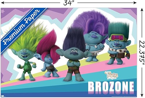 Miniatura 3 de Trends International Trolls Band Together - Póster de pared de brozone, 22.37 x 34.00 pulgadas, póster premium y paquete de montaje