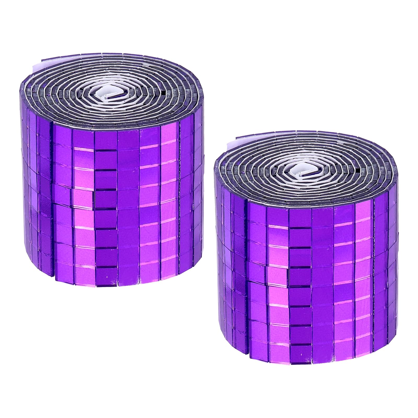 sourcing map Self Adhesive Glass Mirror Mosaic Tiles 3200 Pcs 5 x 5 mm Disco Tiles for Craft Decoration Glass Mirror Disco Ball Purple 2 Pcs