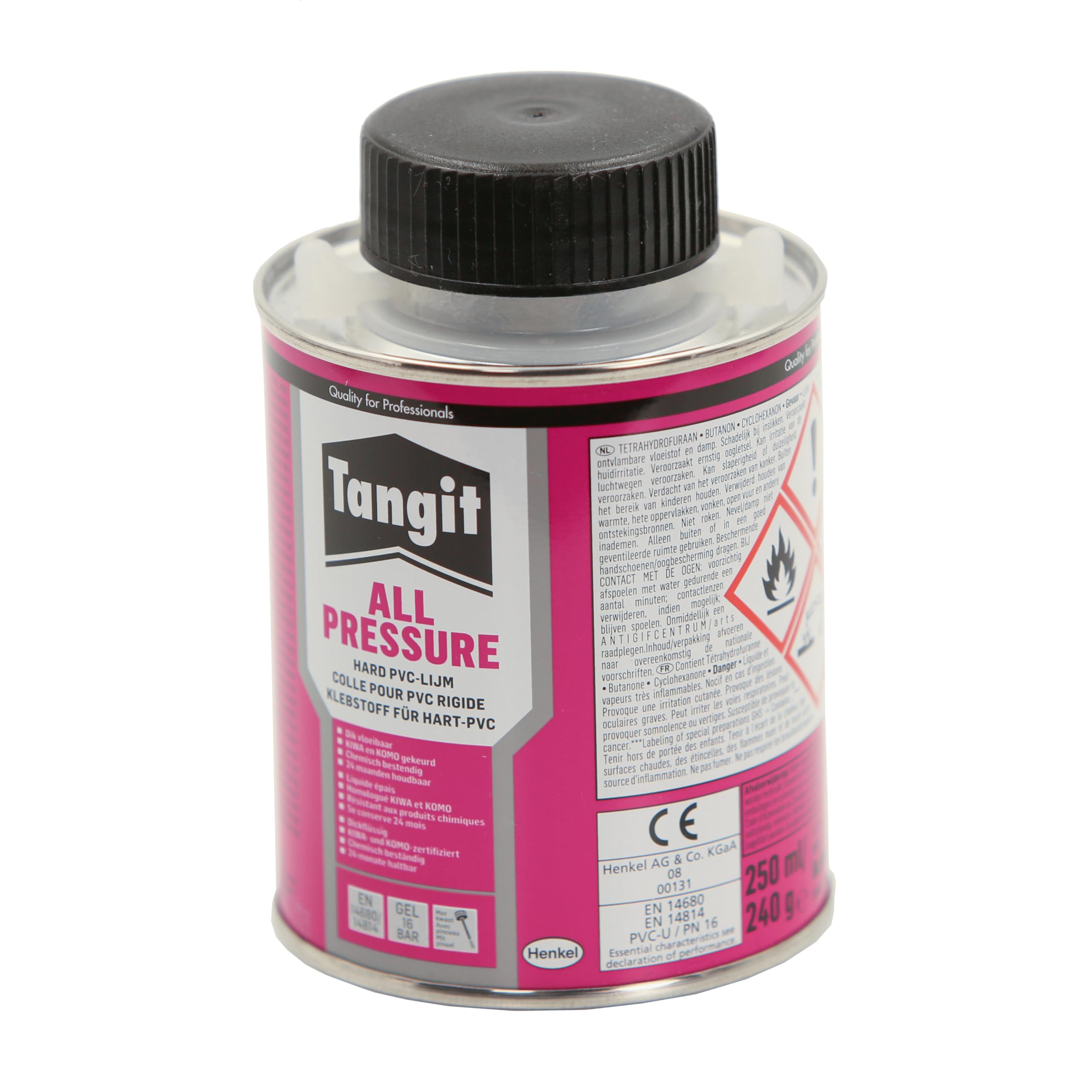 HAF - Tangit PVC-U Kleber All Pressure Spezialkleber 250g Dose mit Pinsel + Griffon PVC Reiniger/Cleaner 125ml | Spezialkleber geeignet für Montage von PVC Rohren | Schnell wirksamer Spezialreiniger