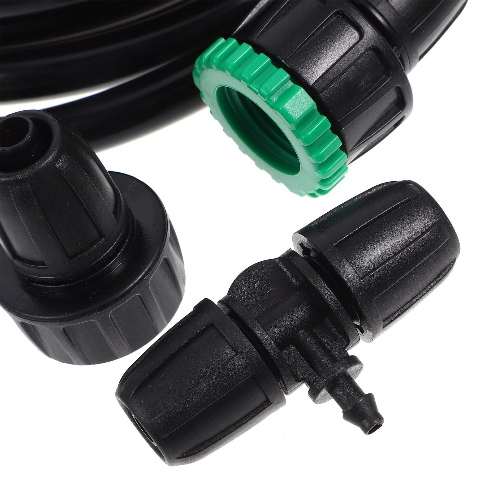 Kit di Irrigazione a Goccia Automatico per Fiori e Arbusti in Pvc Nero e Timer Programmabile per Giardino e Balcone Fai da Te