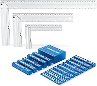 Vista 15 de POWERTEC 80025 Regla T de marcado de precisión de 12 pulgadas, regla cuadrada en T de acero inoxidable para carpintería para marcar, medir