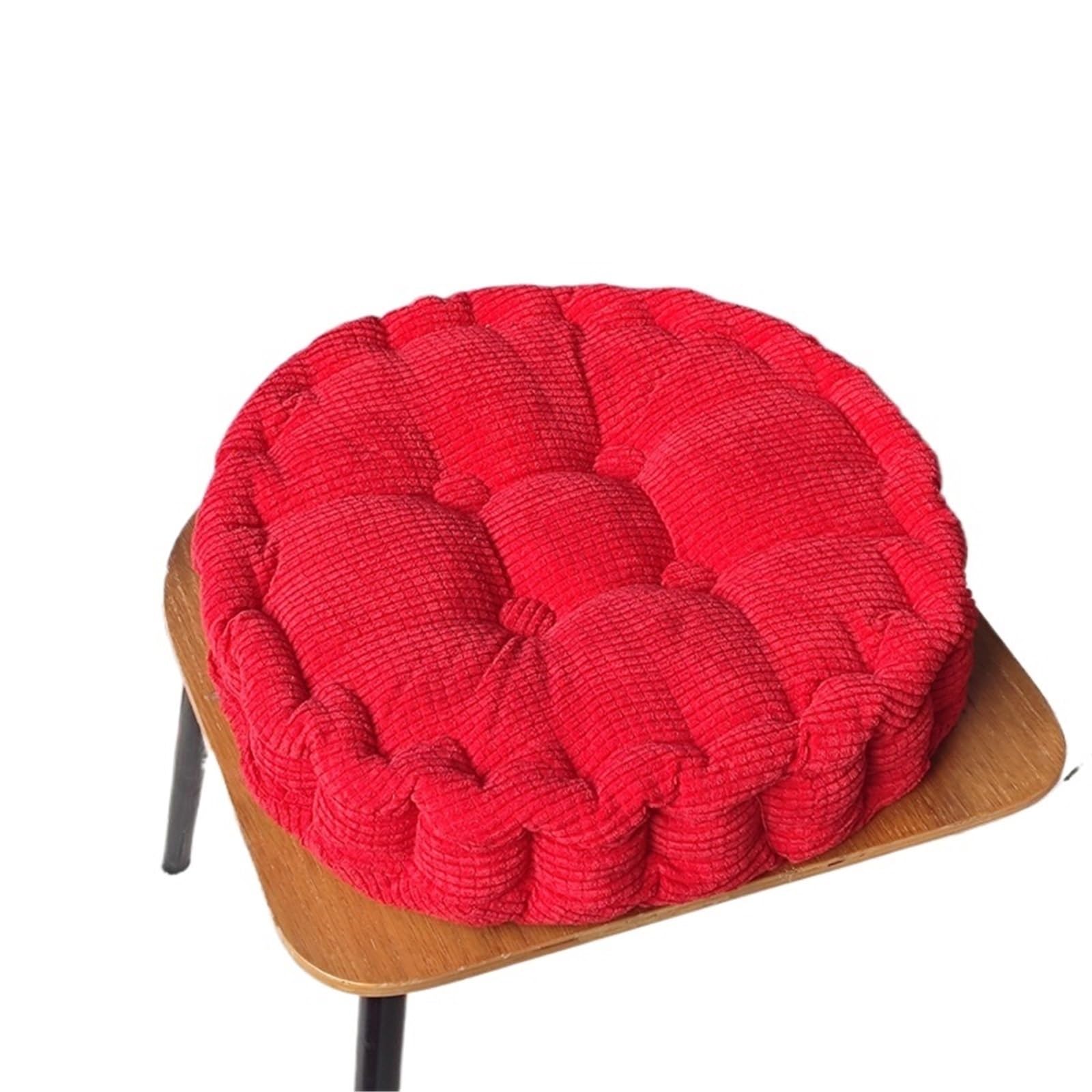 GIJMZY Thickened Corn Kernel-shaped Futon Cushion Tatami Office Chair Round Sofa(Red-round,38x38cm)