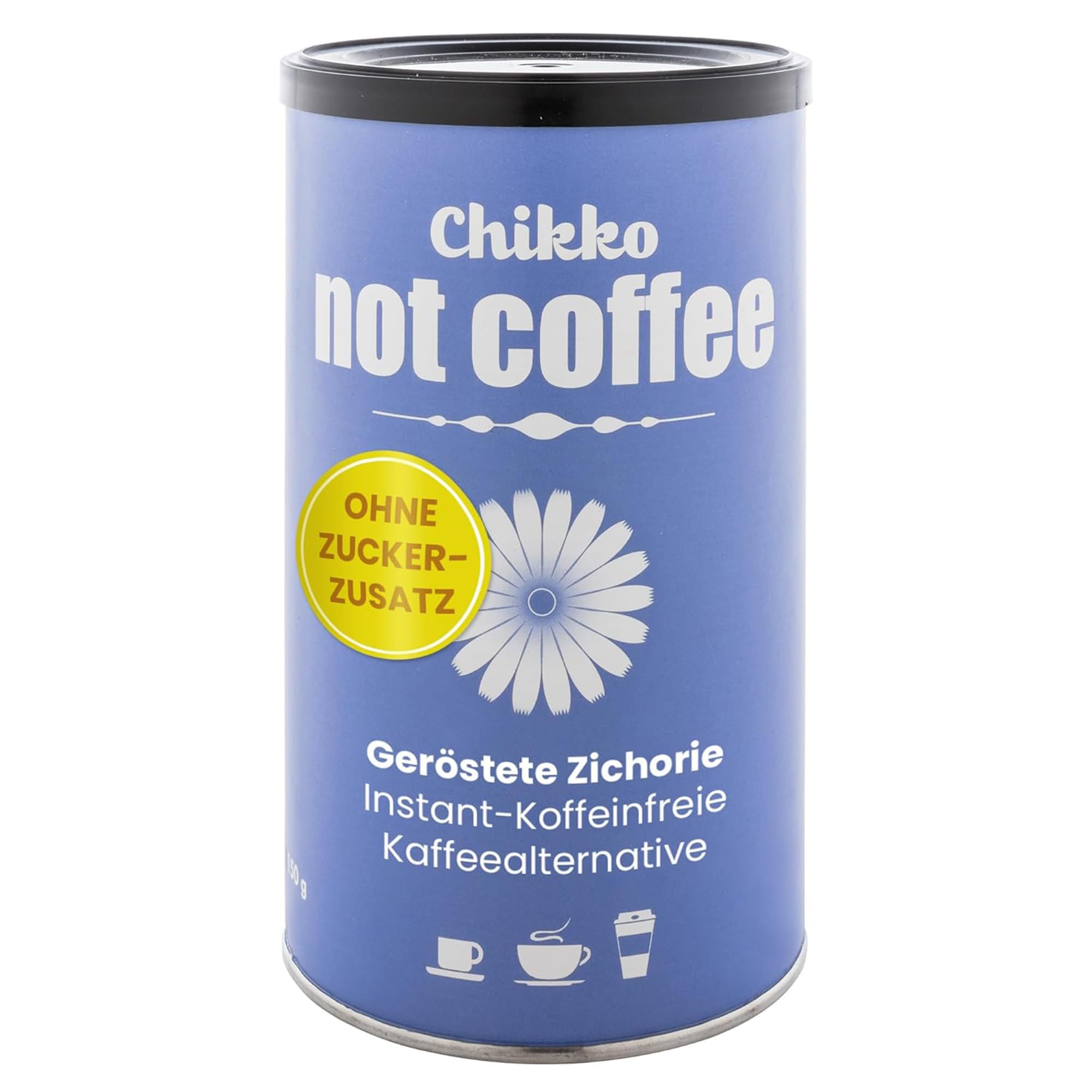 Chikko Not Coffee Zichorienkaffee Bio 150g - Koffeinfreie Instant Alternative zu Kaffee - Ohne Zugesetzten Zucker - 100% Europäische Zutaten - Ohne Zusatzstoffen und Chemikalien