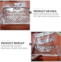 Vista 4 de BESTonZON Plato de vidrio rectangular Plato de mantequilla de vidrio plato de mantequilla transparente plato de mantequilla plato de mantequilla