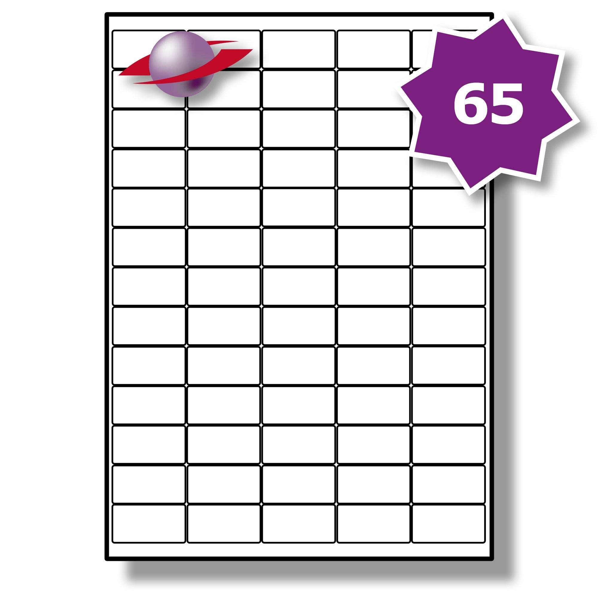 Buy 65 Per Page/Sheet, 10 Sheets (650 Sticky Labels), Label