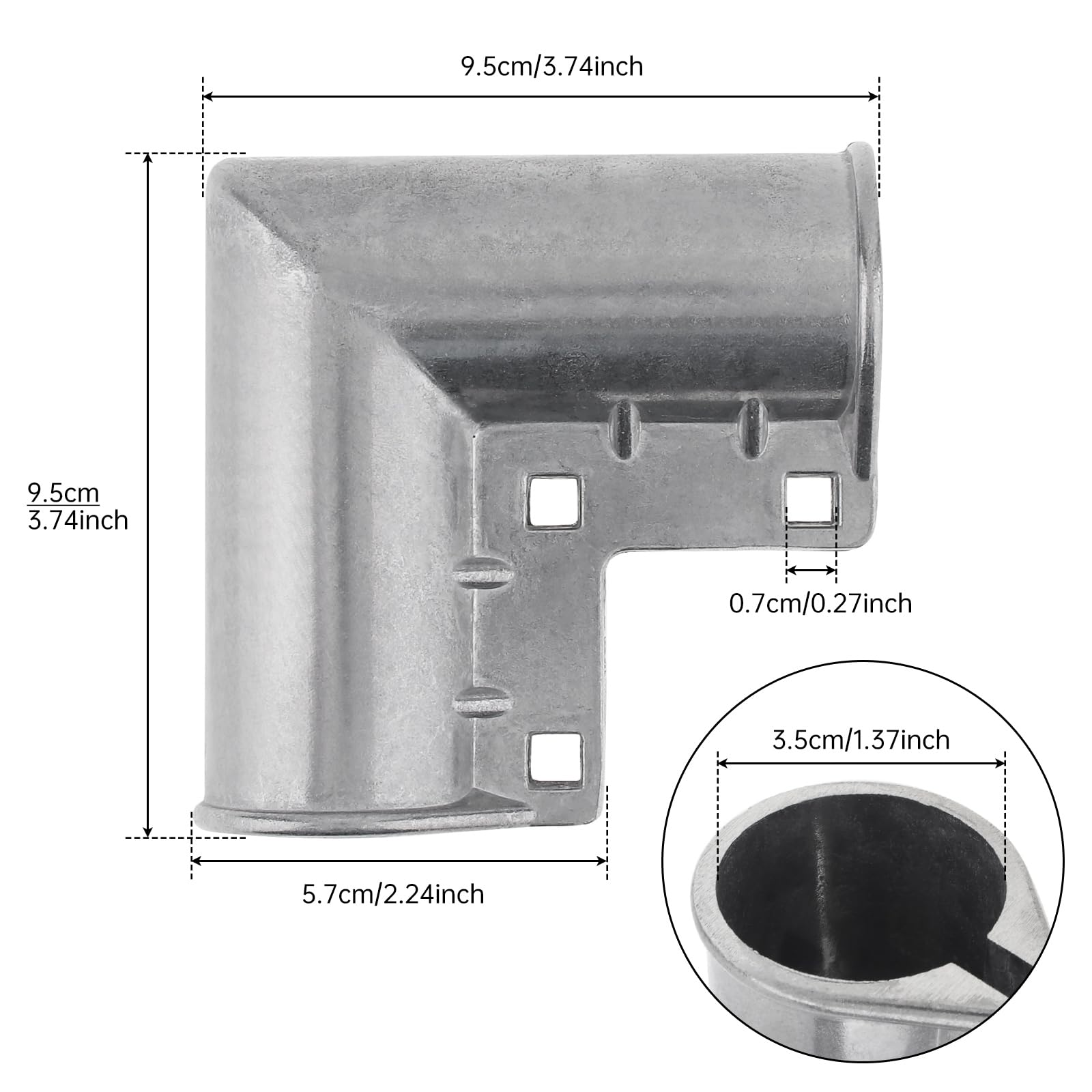 4 paquetes de esquina de puerta de aluminio de 1-3/8, codo de puerta de valla de enlace de cadena