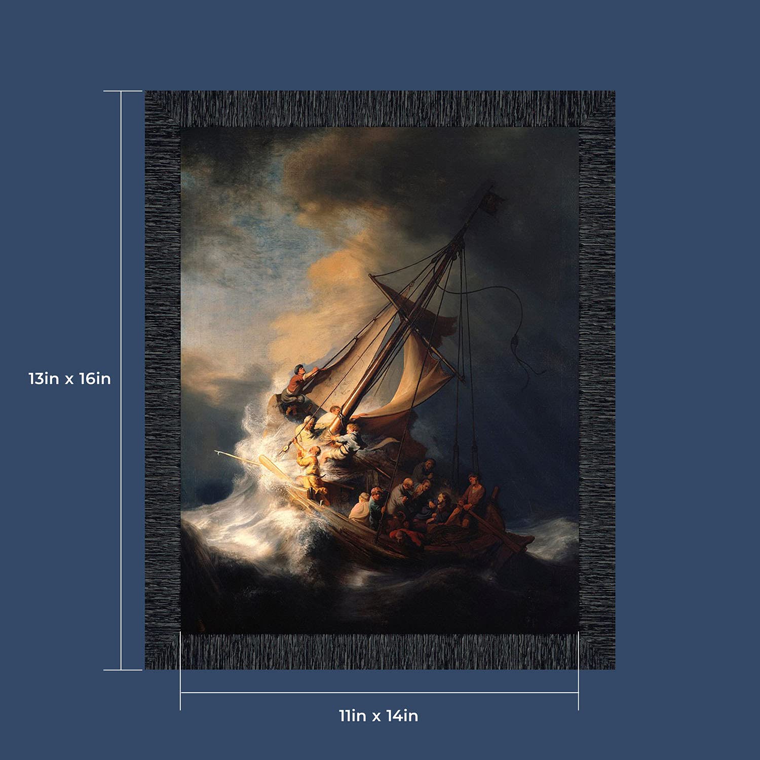 Storm on Sea of Galilee by Rembrandt, World Famous Wall Art Collection, Beautiful Living Room or Bedroom Decor, 2464CH