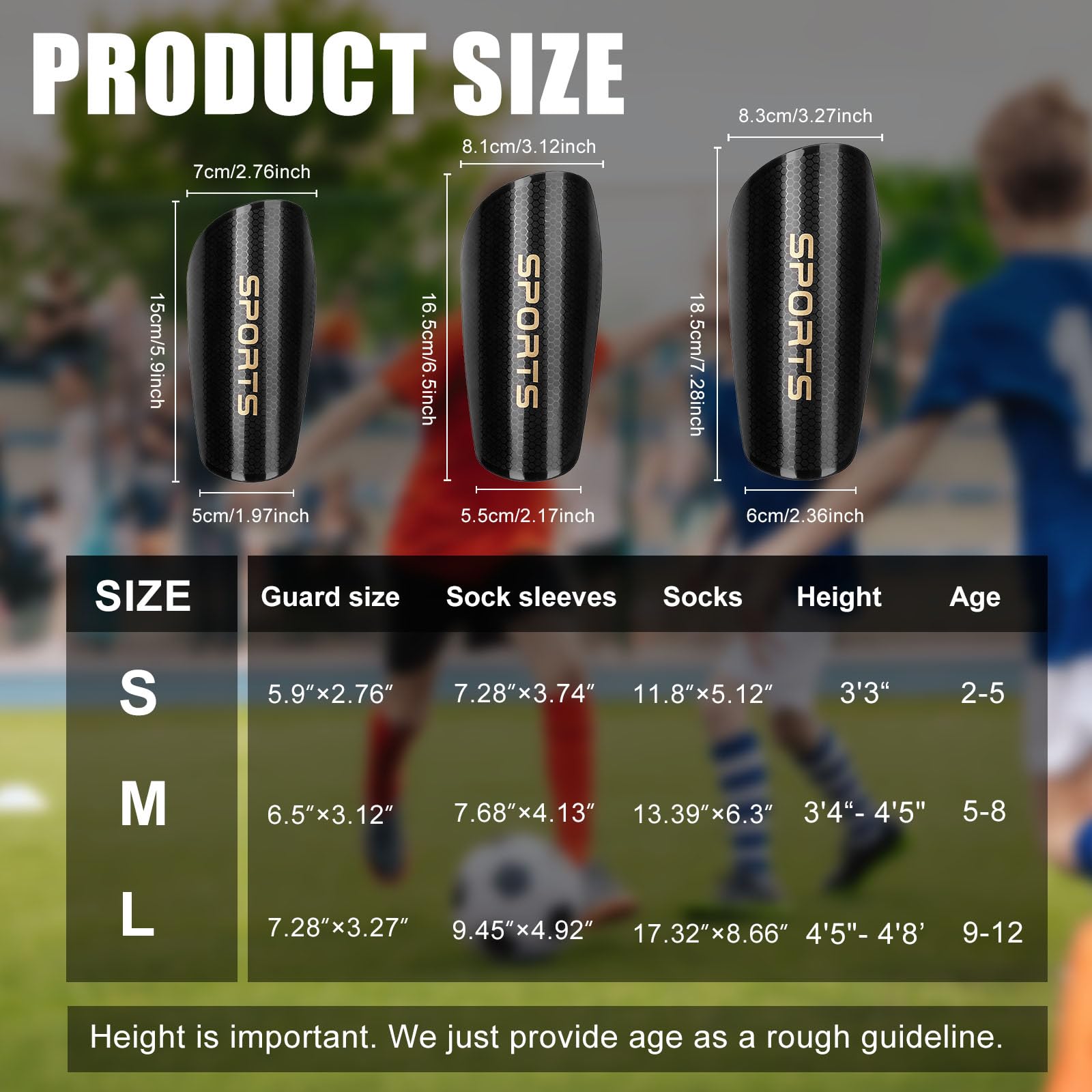 Espinilleras de fútbol para niños y jóvenes, espinilleras con mangas y calcetines largos de fútbol para niños y niñas de 2 a 12 años, equipo de fútbol ligero protector