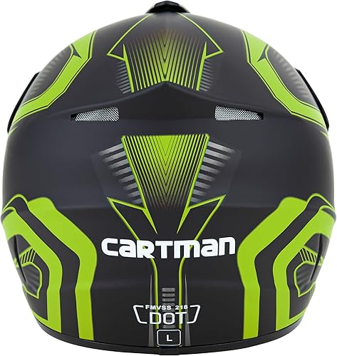 Miniatura 3 de CARTMAN Adult Full Face Motorcycle Helmet, DOT Approved Dirt Bike Helmet, Matte Black and Red for Offroad, ATV, and Motocross