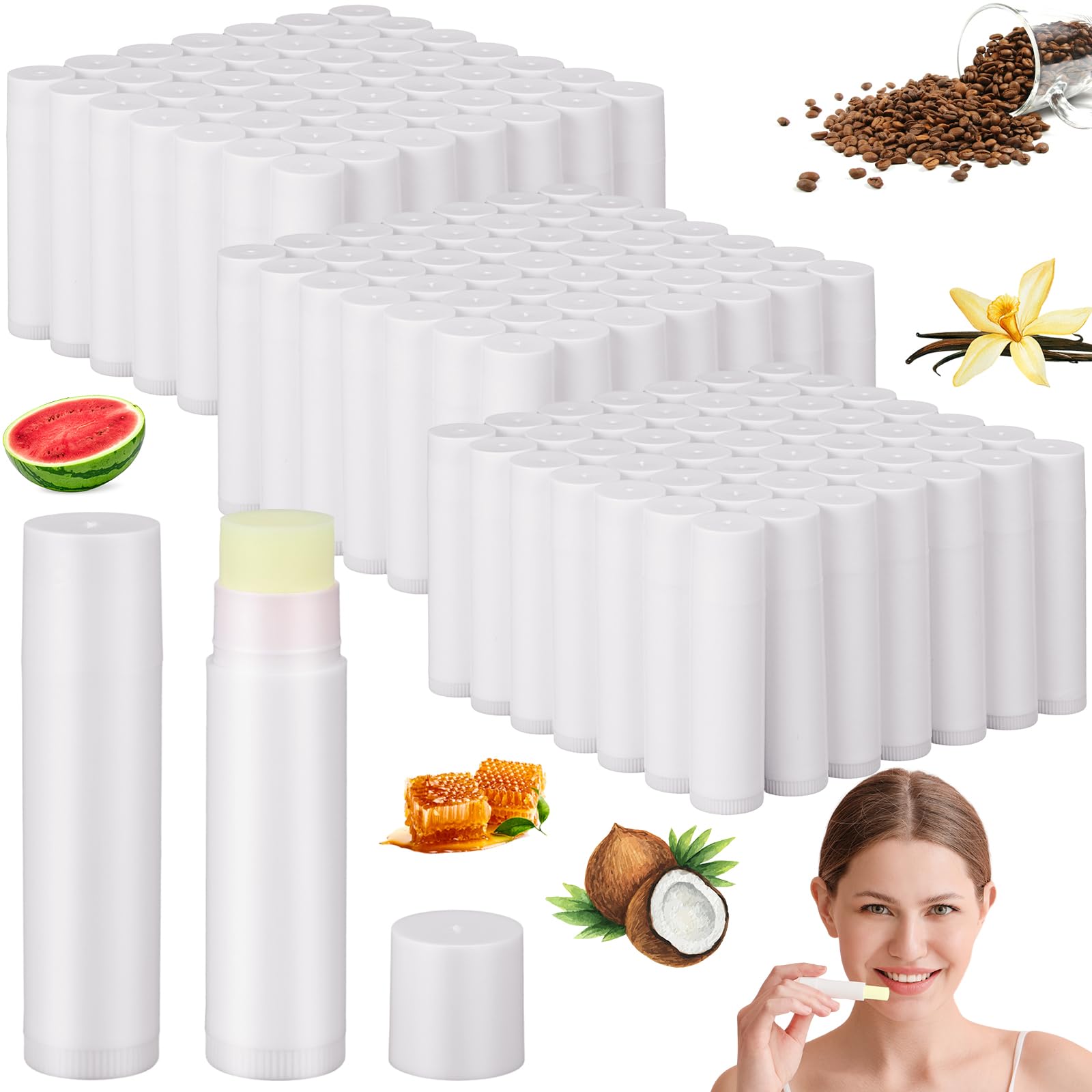 Demissle 150 Pcs Unlabeled Lip Balm Bulk Chapped Stick Blank Mini Lip Balm Gifts Moisturizing Lip Balms Favors for Women Homeless Wedding Bridal Shower Favors Guests Favors(Multi Flavour)