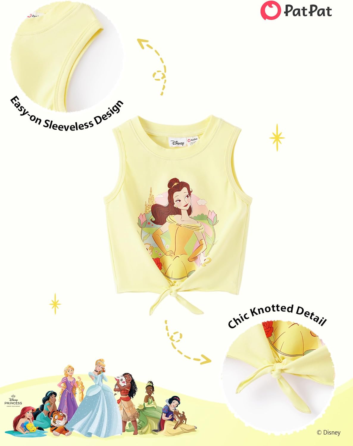 DISNEY Frozen Princess Minnie Stitch Girl Clothes Long Sleeve Knot Front Sweatshirt Flare Pants Fall 2 Piece Outfit 2-9Y - Image 4