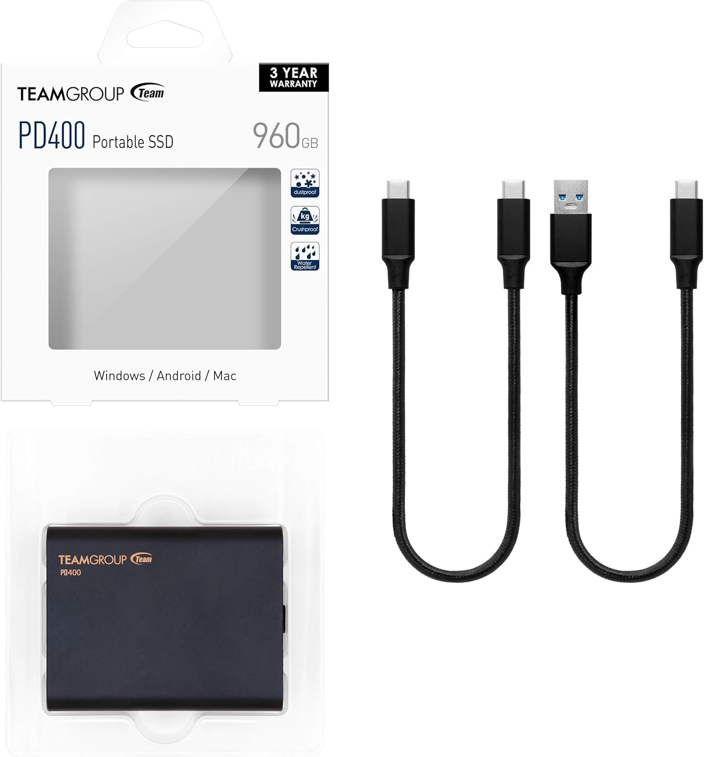 Team PD400 SSD 外付けポータブルSSD 960GB Team PD400 SSD 外付けポータブルSSD 960GB