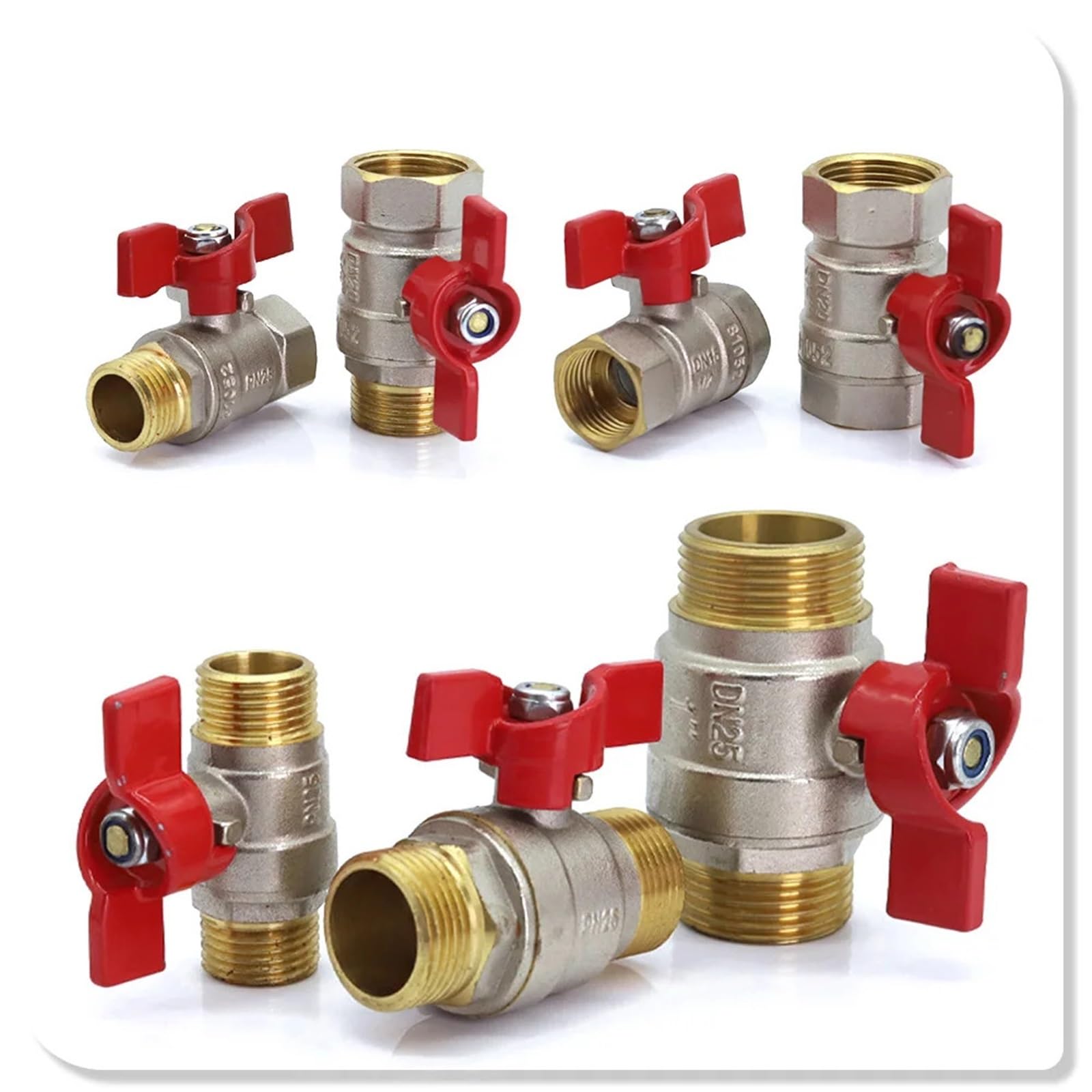 Adattatore di ricambio for valvola a sfera in ottone e rame da 1/2", 3/4" e 1", prolunga for accessori da giardino for irrigazione.(B)