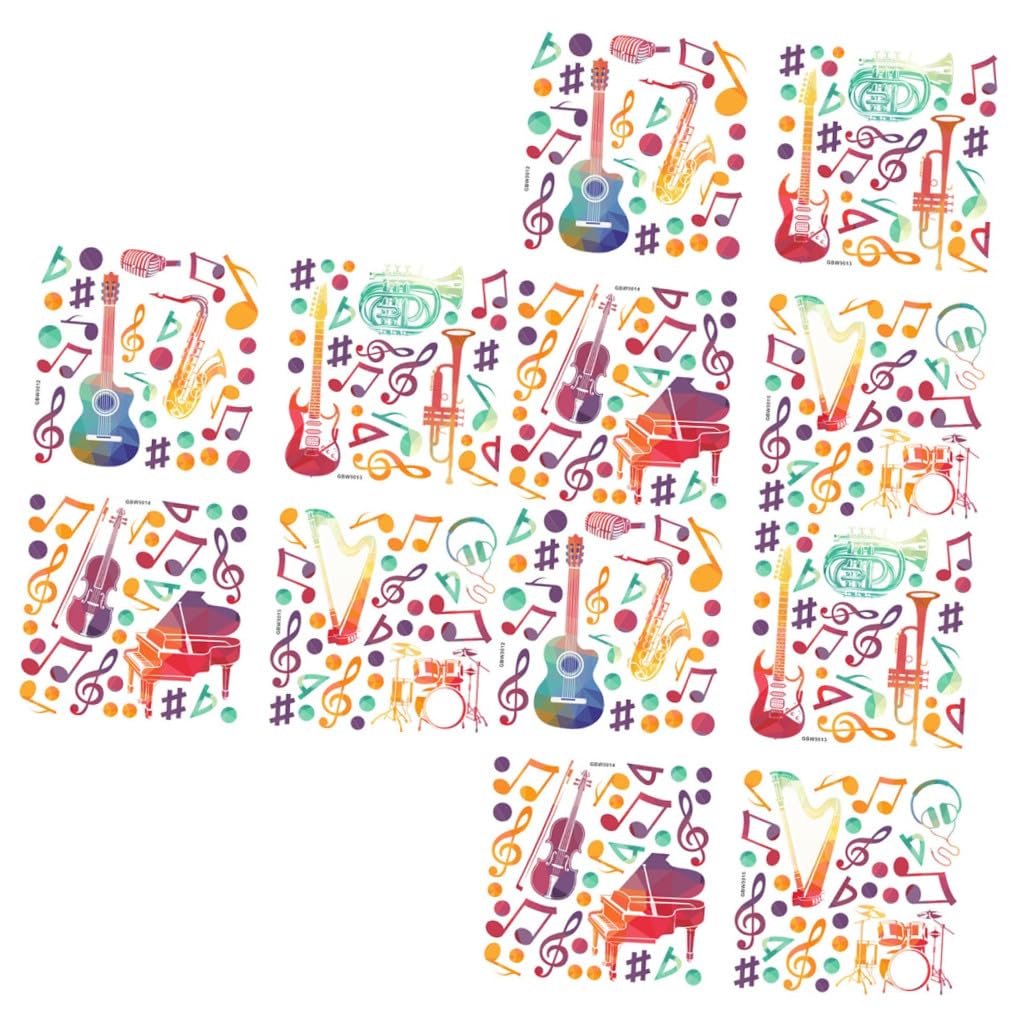 Angoily Lot De 3 Autocollants Muraux En Vinyle Motif Notes De Musique 4 Pièces X 3 Pour Salle De Classe