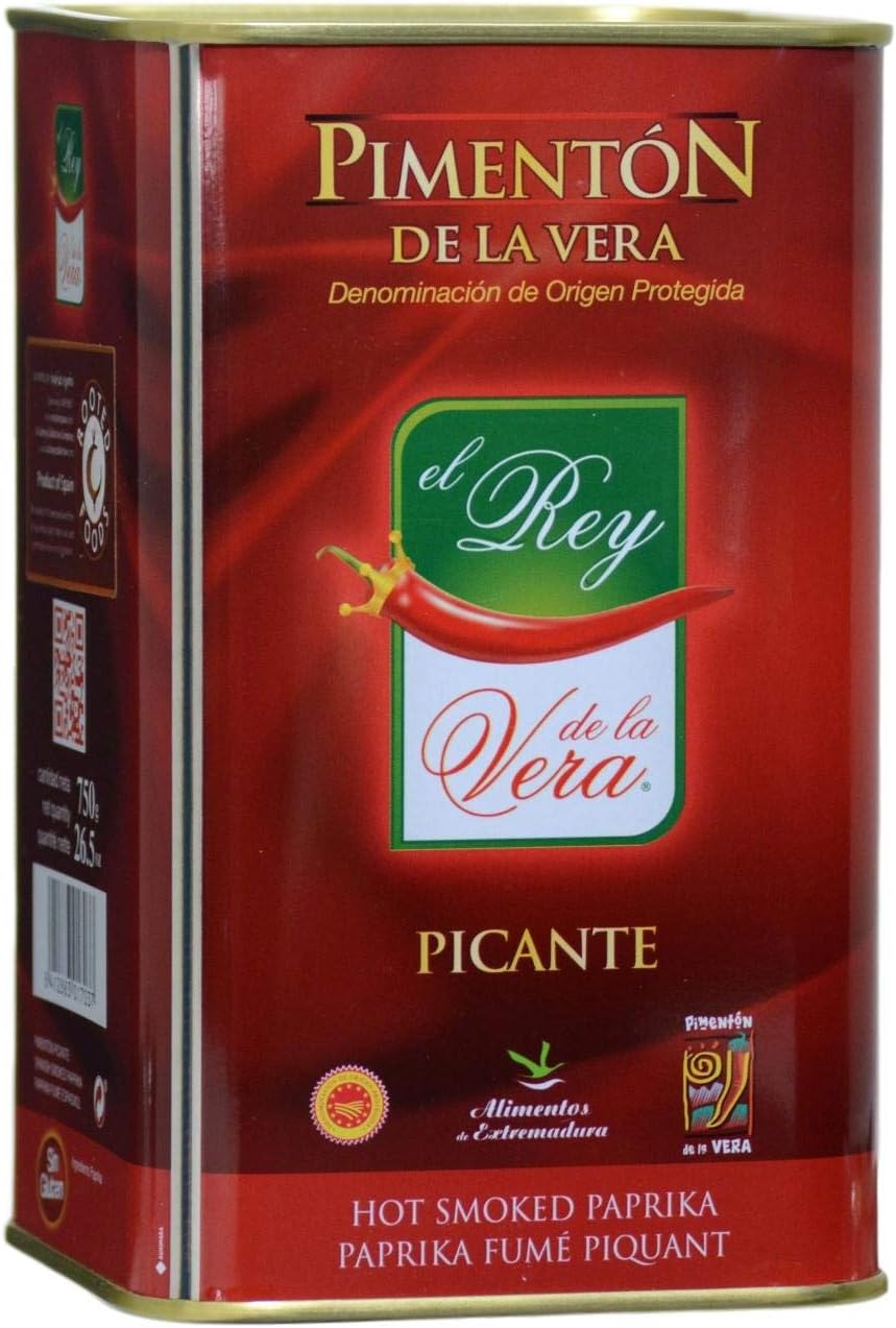 El Rey de la Vera Hot Smoked Paprika Can (750g)