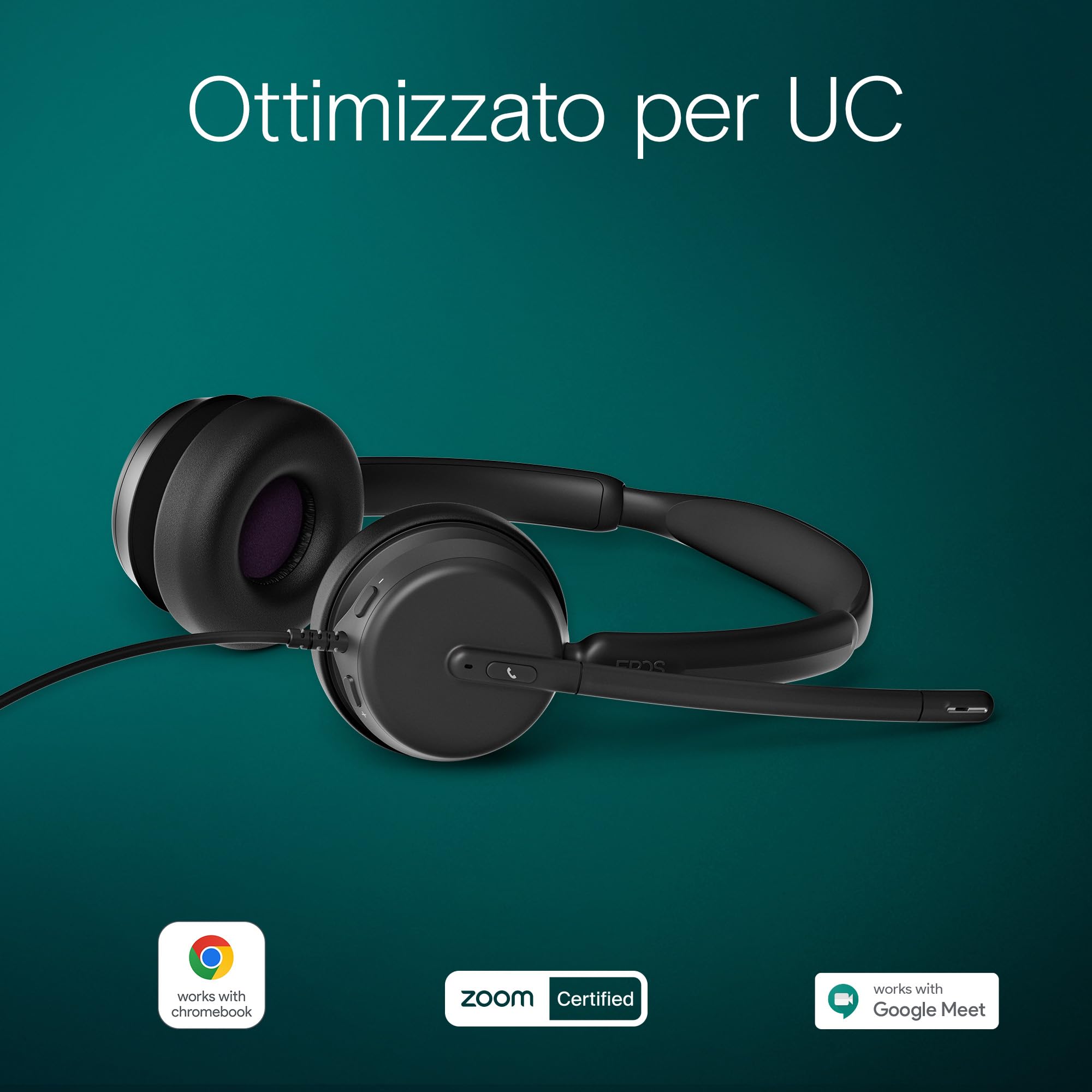 EPOS IMPACT 460 Cuffie Binaurali On-Ear con Cavo USB-C e USB-A, Microfono Noise-Cancelling, Plug-and-Play, Suono Potenziato, Vestibilità Confortevole, Ottime per Ufficio, Casa e Business