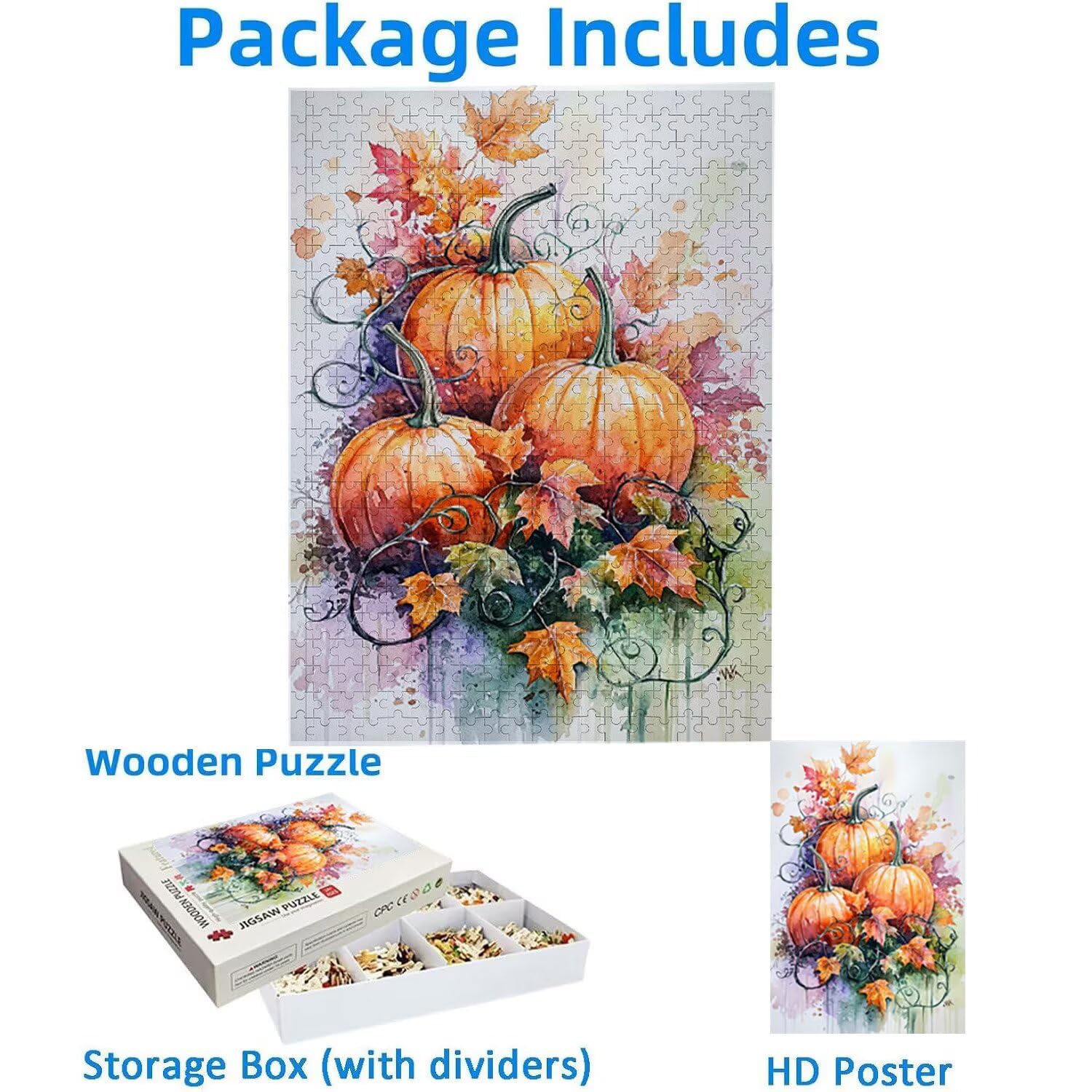 1500 Pezzi di Puzzle, zucca1500 Pezzi di Puzzle per Adulti, Regalo di Anniversario, Regalo di Natale, Decorazione Della Casa, Prevenzione Della Degenerazione Cerebrale Negli Anziani v-633
