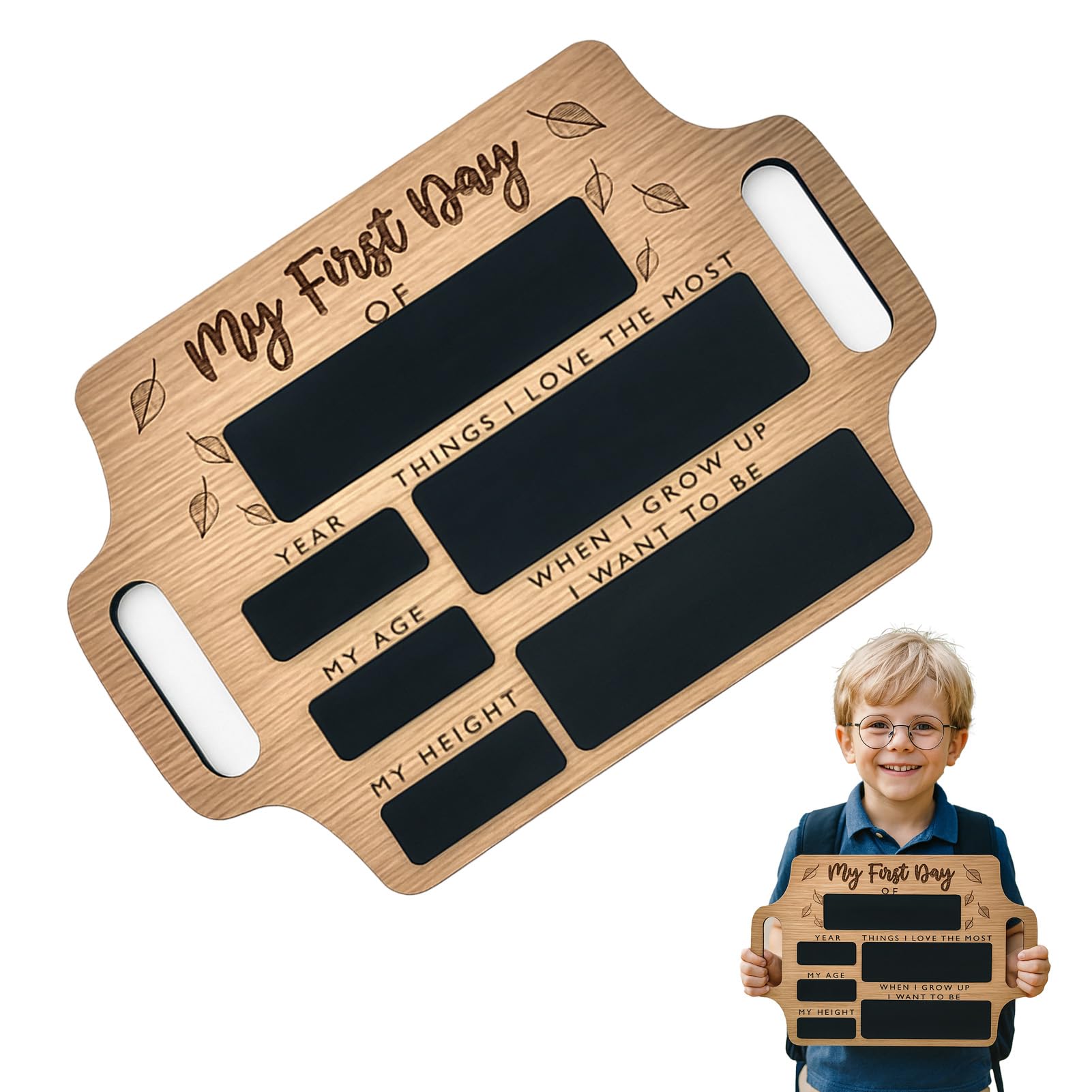 First Day of School Board,1st Day Back to School Photo Prop,Features a Personalized 1st D-ay SCH-ool Name Chalkboard