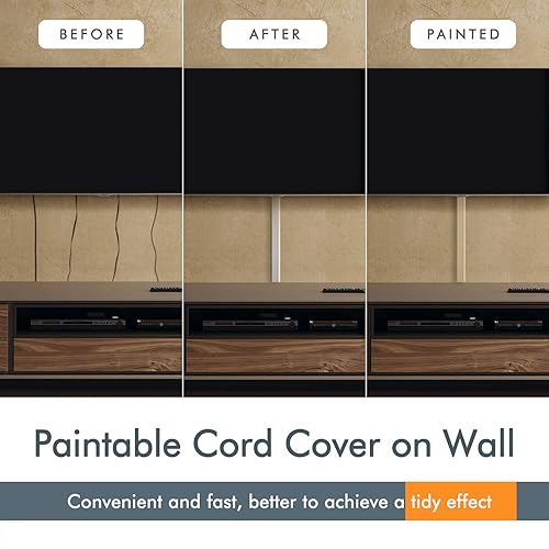 Miniatura 6 de Cubierta para cable de TV en la pared, sistema de gestión de cables de 31.5 pulgadas para corrector de cables de cable, canal de cubierta de cable