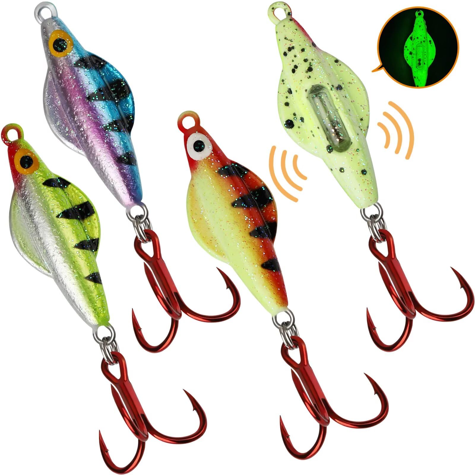 Ice Fishing Jigs Lures Kit Rattling Glow Spoons for Bass Crappie Panfish 3PCS | eBay Ice Fishing Jigs Lures Kit Rattling Glow Spoons for Bass Crappie Panfish 3PCS | eBay