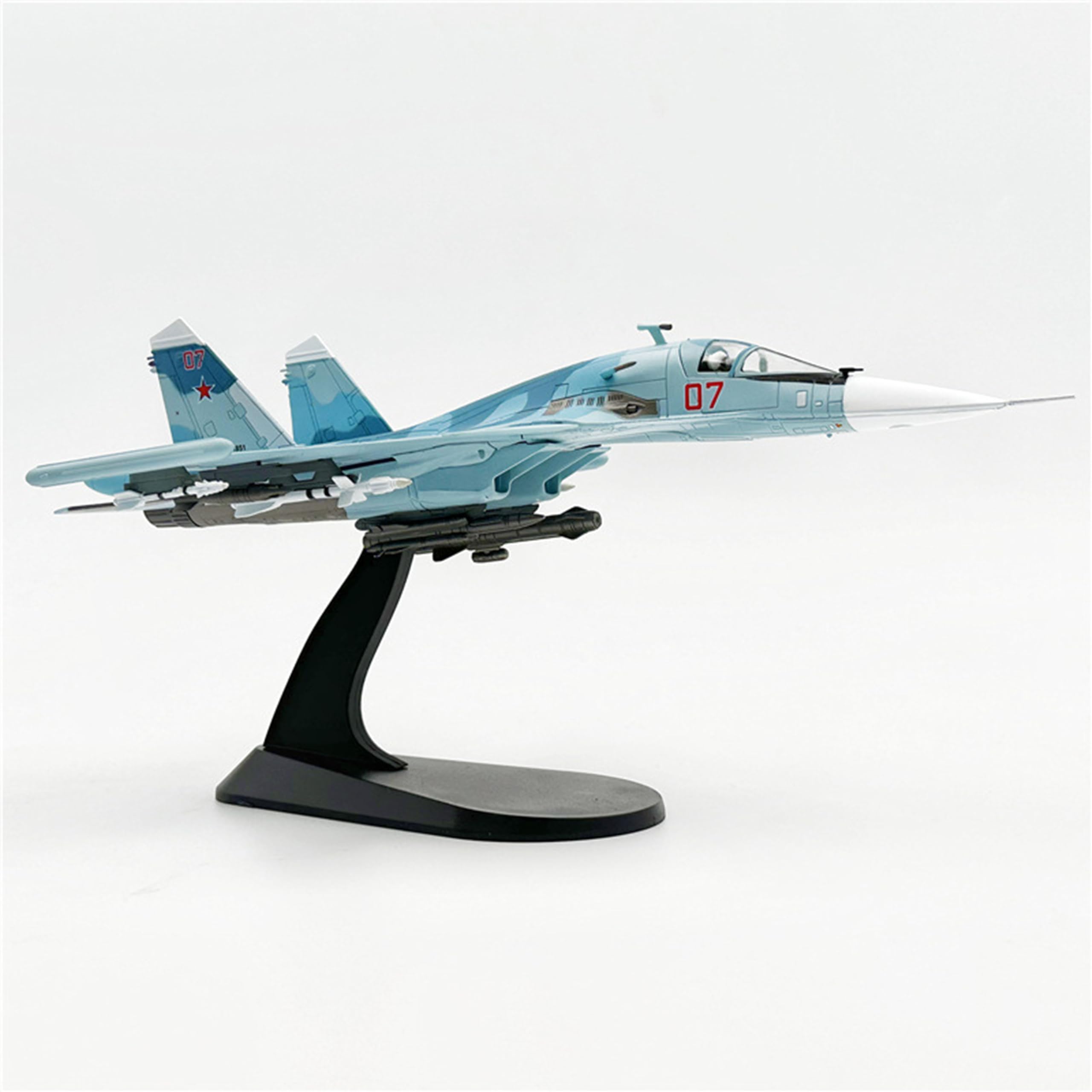 LATUROP 1:100 Su-34 Fighter Jet Model, Pre-Build Metal Airplane Models for Desktop Display, Highly Simulation Aircraft.