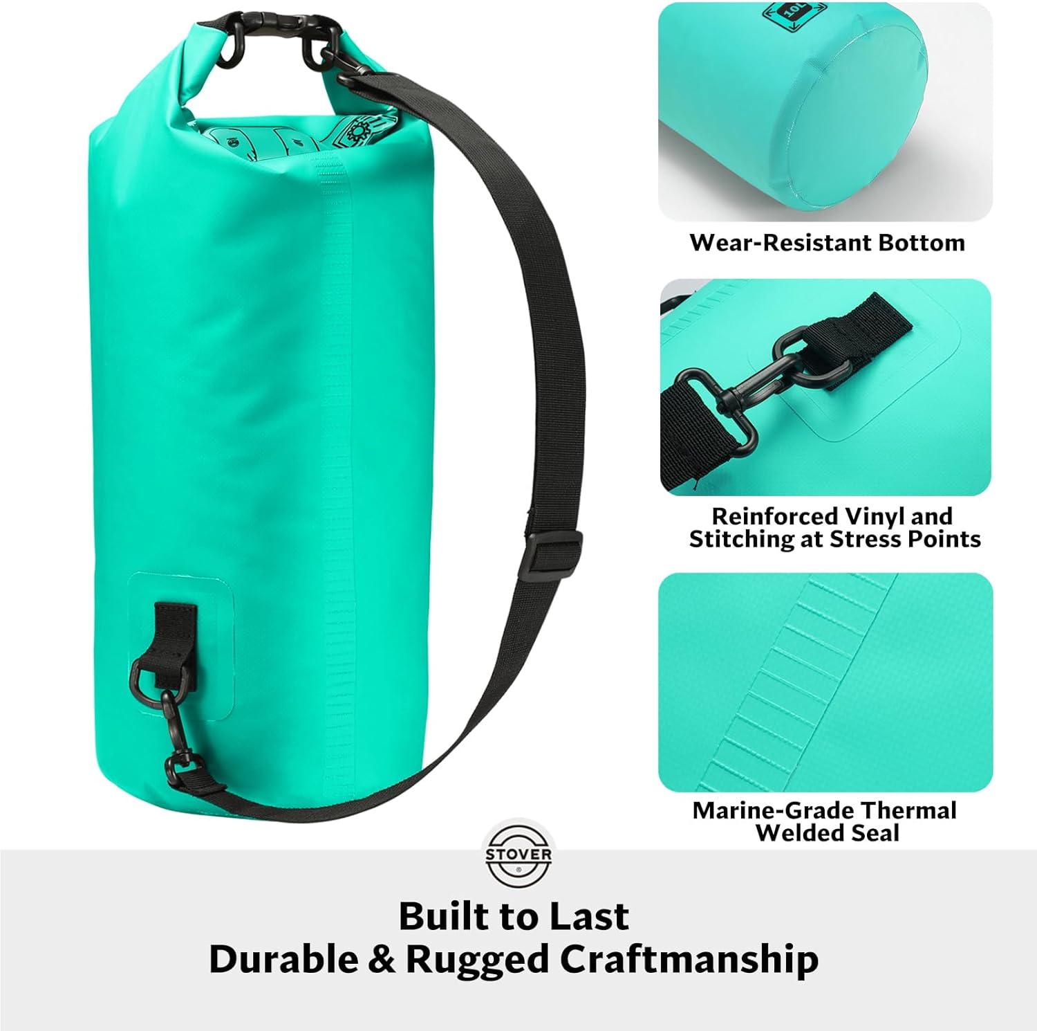 STOVER 5/10/25/30/40/55L Waterproof Dry Bag- Roll-Top Backpack w/Phone Case- Kayaking, Hiking, Camping, Boating- Men/Women